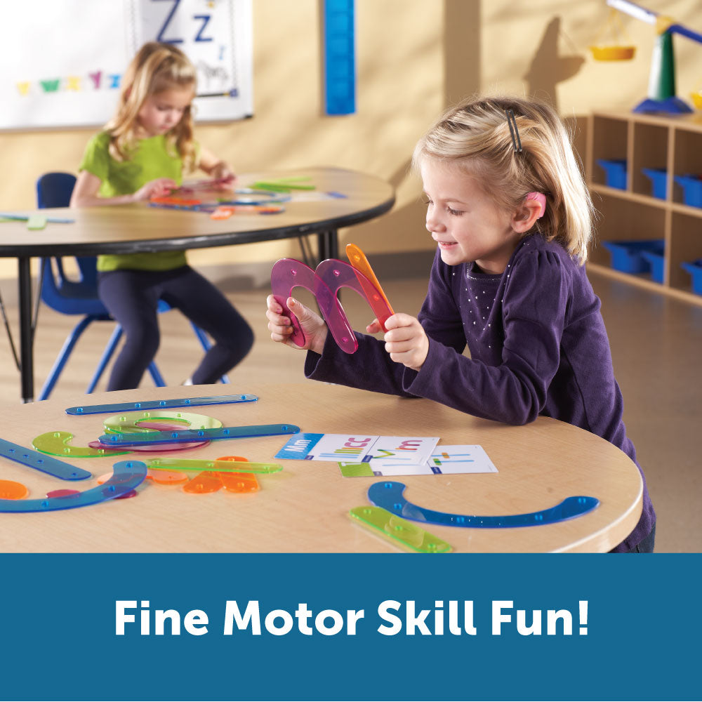 Learning Resources Letter Construction Activity Set, Hands-On Letter Formation & Recognition Tool for Early Learners, Includes 60 Pieces & Activity Cards