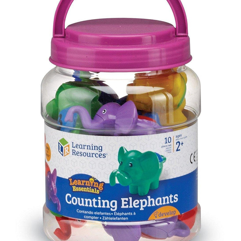 Learning Resources Snap 'n' Learn Counting Elephants, Set of 10 Educational Linking Elephants for Number & Colour Recognition, Fine Motor Skills Toy for Toddlers, Ages 2+