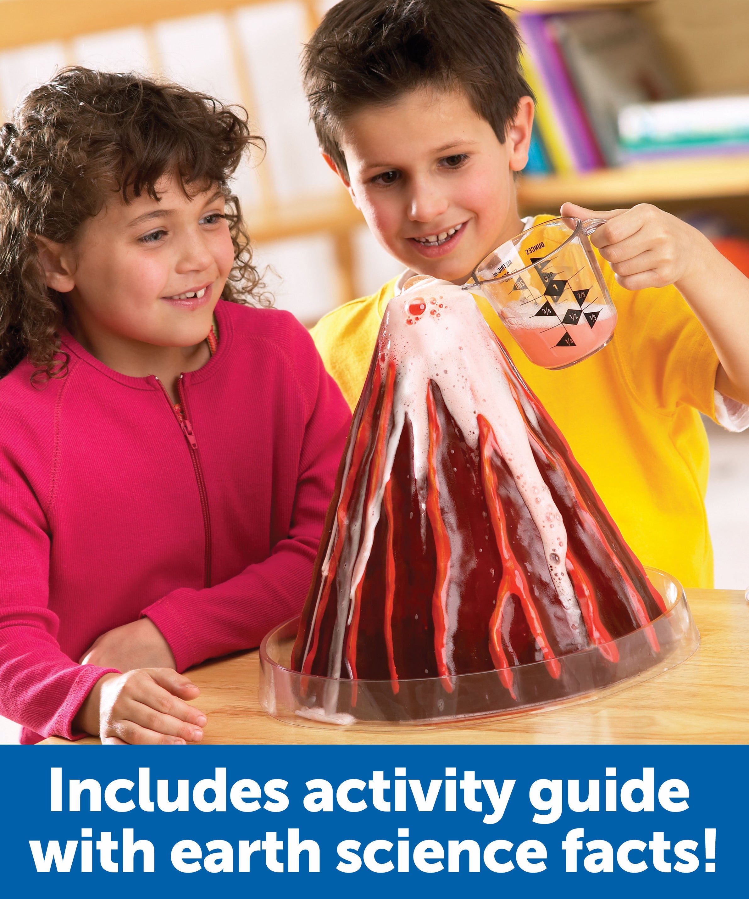 Learning Resources Erupting Cross-Section Volcano Model, Interactive Science Experiment Kit with Detailed Diagram & Lava Recipe, Easy to Clean, Includes Teacher's Guide, For Kids Ages 6+