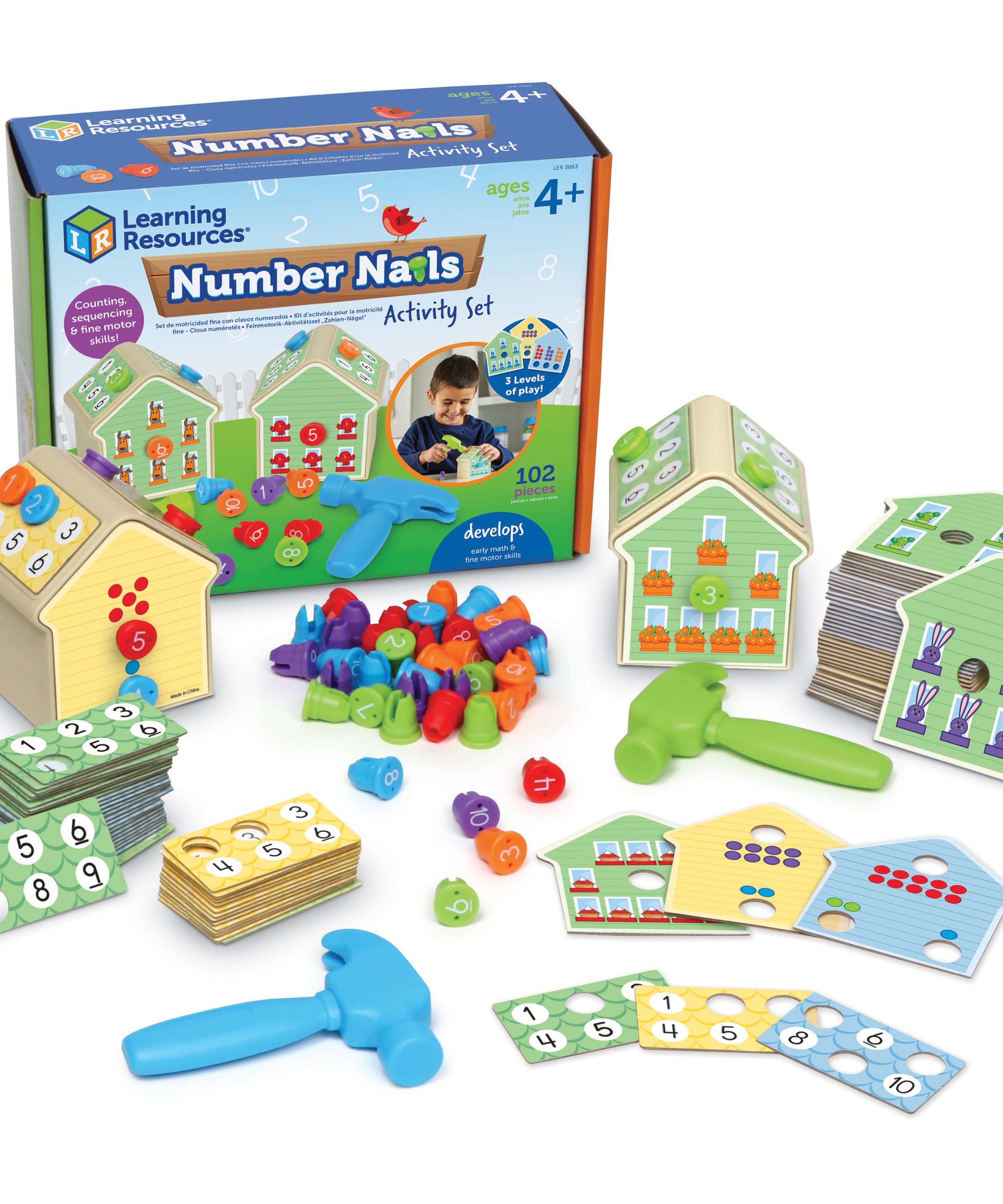 Learning Resources Number Nails Activity Set, Preschool Maths Game for Counting and Sequencing, Fine Motor and Early Math Skills Toy, Ages 3+