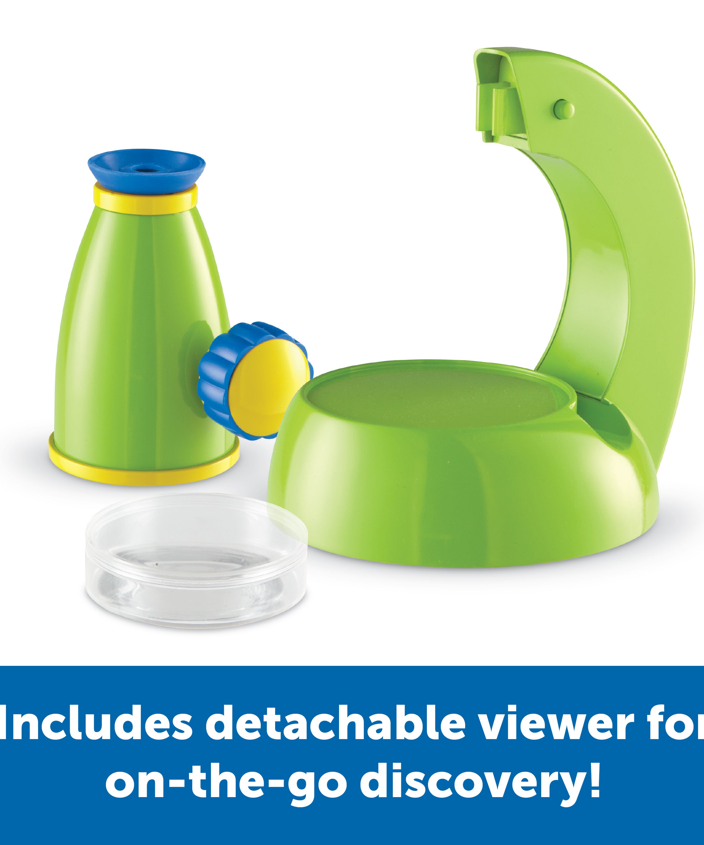 Learning Resources Primary Science ViewScope, Real-Working Microscope for Kids, 20x Magnification, Detachable Viewer, Soft Eyepiece for Comfort, Includes Clear Plastic Case for Specimens, Ages 3+