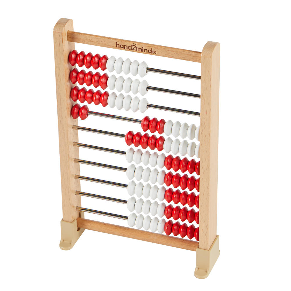 Learning Resources Mini 100-Bead Rekenrek Abacus, Wooden Counting Maths Manipulatives for Kids, Learn Number Sense, Counting, Addition, and Subtraction, Ages 3+, Set of 1