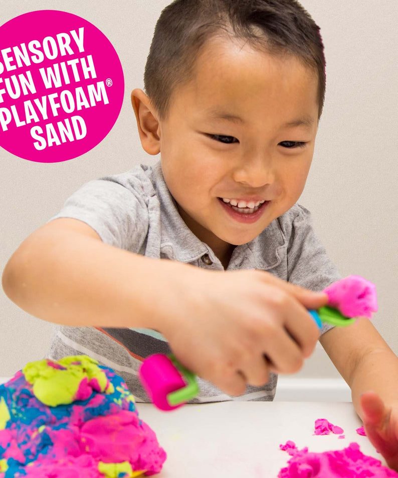 Learning Resources Playfoam Sand Sensory Set, Fine Motor Skill Development and Tactile Play, Never Dries Out, Includes Sensory Bin, Tools, and Playfoam Sand