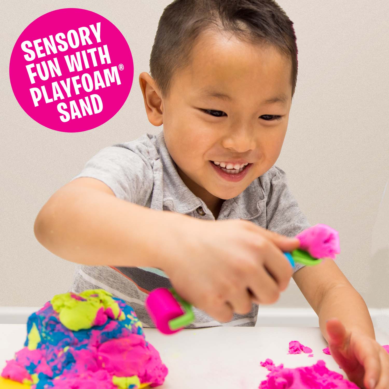 Learning Resources Playfoam Sand Sensory Set, Fine Motor Skill Development and Tactile Play, Never Dries Out, Includes Sensory Bin, Tools, and Playfoam Sand