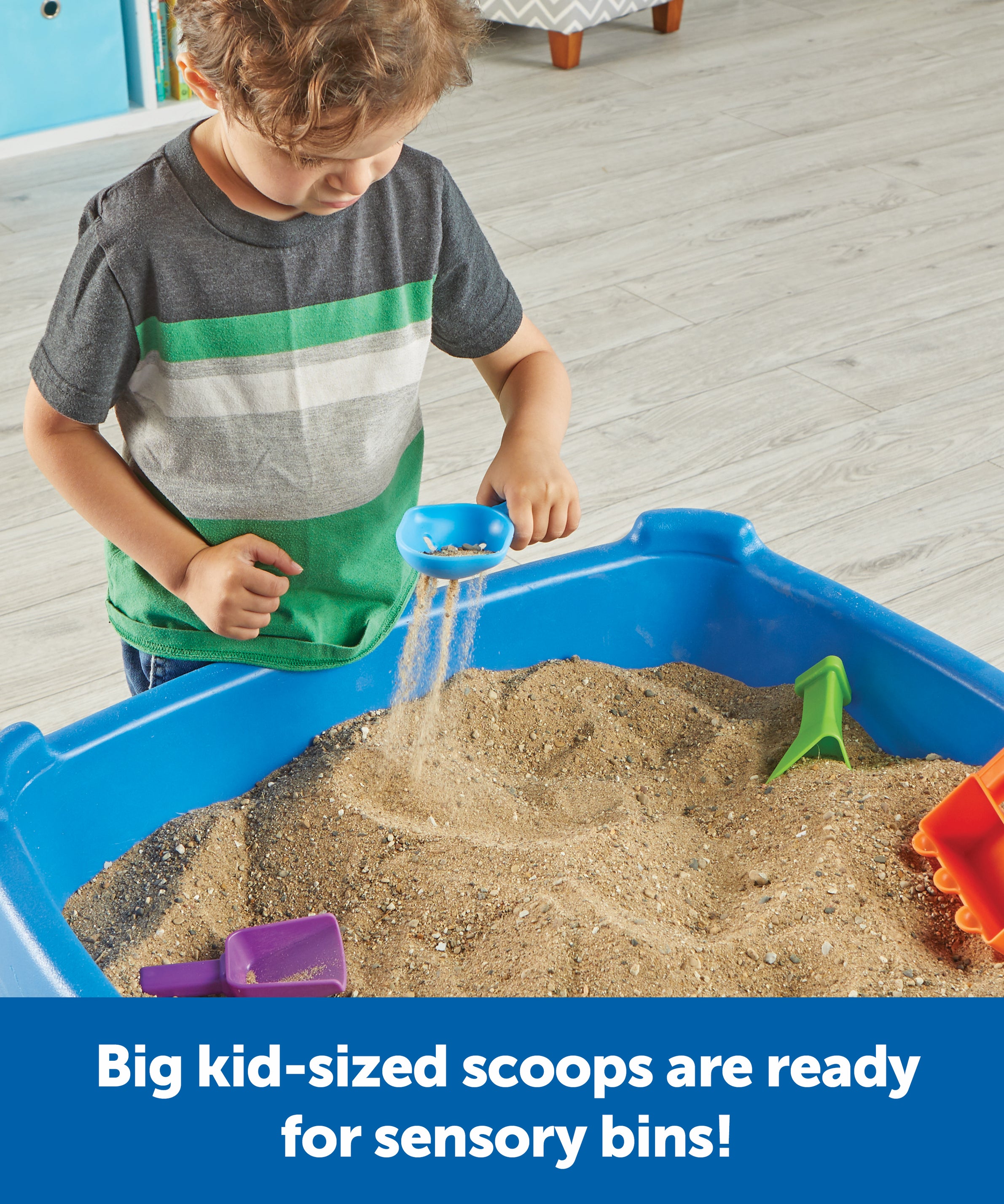 Learning Resources Helping Hands Sensory Scoops, Set of 4 Fine Motor Tools for Sensory Play, Strengthen Hand Muscles & Coordination, Ages 3+