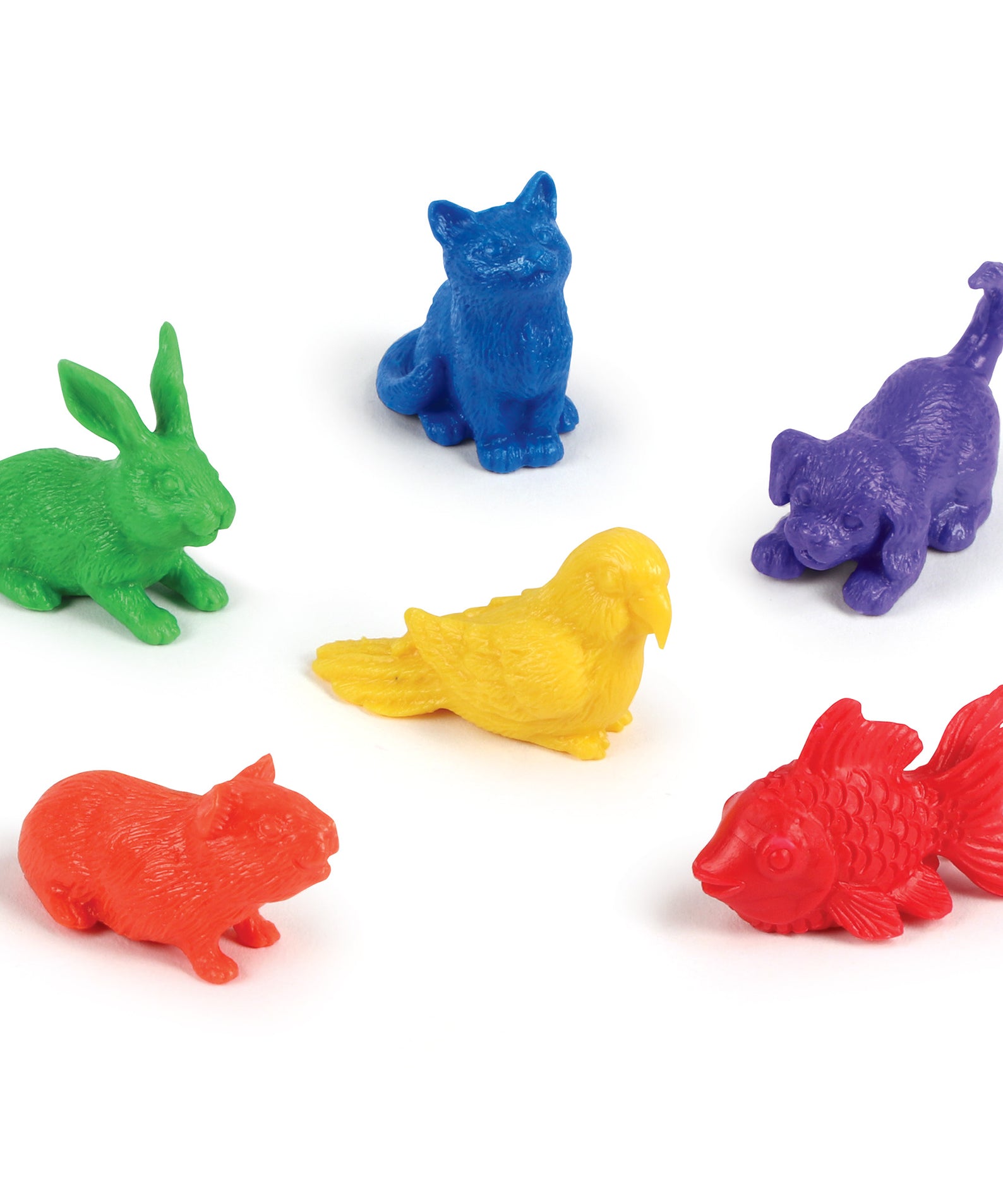 Learning Resources Pet Counters, Set of 72 Animal Counters for Sorting, Counting & Patterning, Includes 6 Pet Shapes in 6 Colours, Storage Tub, Ages 3+