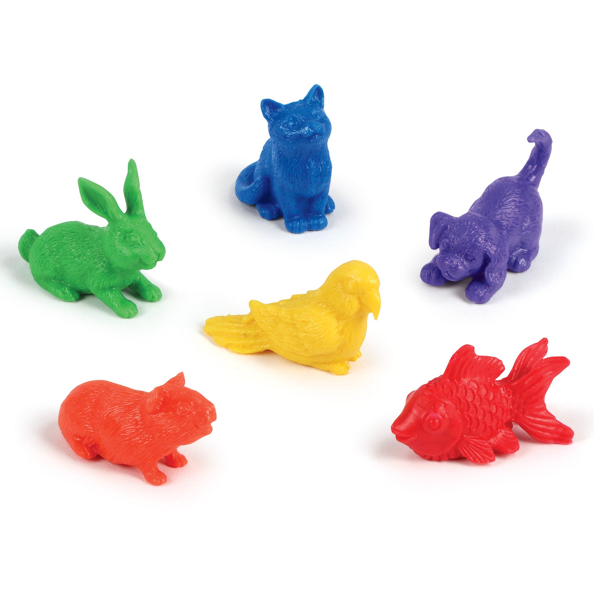 Learning Resources Pet Counters, Set of 72 Animal Counters for Sorting, Counting & Patterning, Includes 6 Pet Shapes in 6 Colours, Storage Tub, Ages 3+