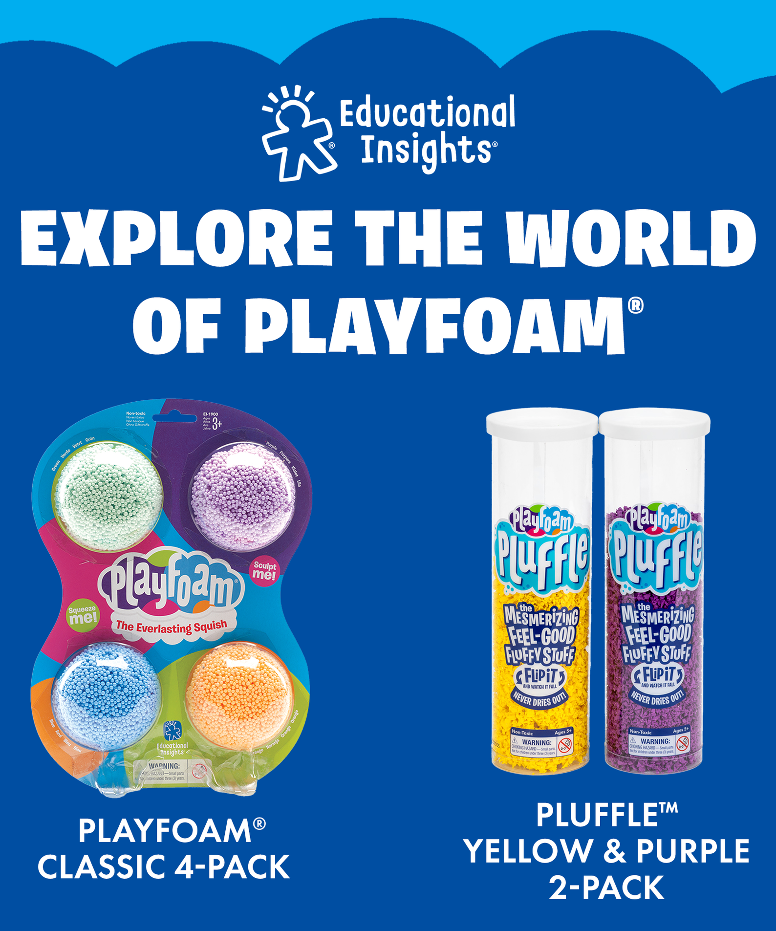 Learning Resources Playfoam Sparkle 4-Pack, Mess-Free, Non-Toxic Sensory Play Foam, Never Dries Out, Fine Motor Skill Development for Kids