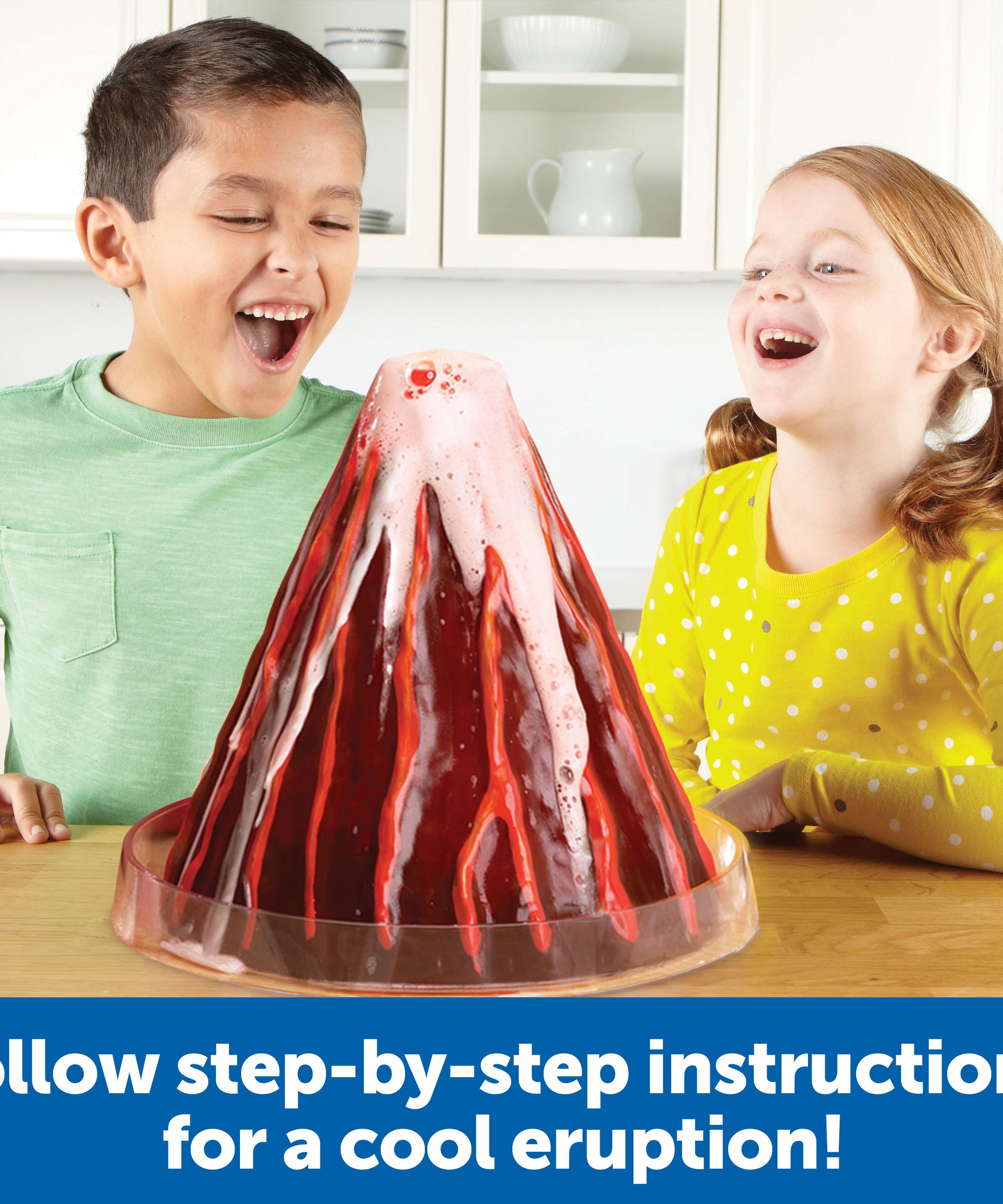 Learning Resources Erupting Cross-Section Volcano Model, Interactive Science Experiment Kit with Detailed Diagram & Lava Recipe, Easy to Clean, Includes Teacher's Guide, For Kids Ages 6+
