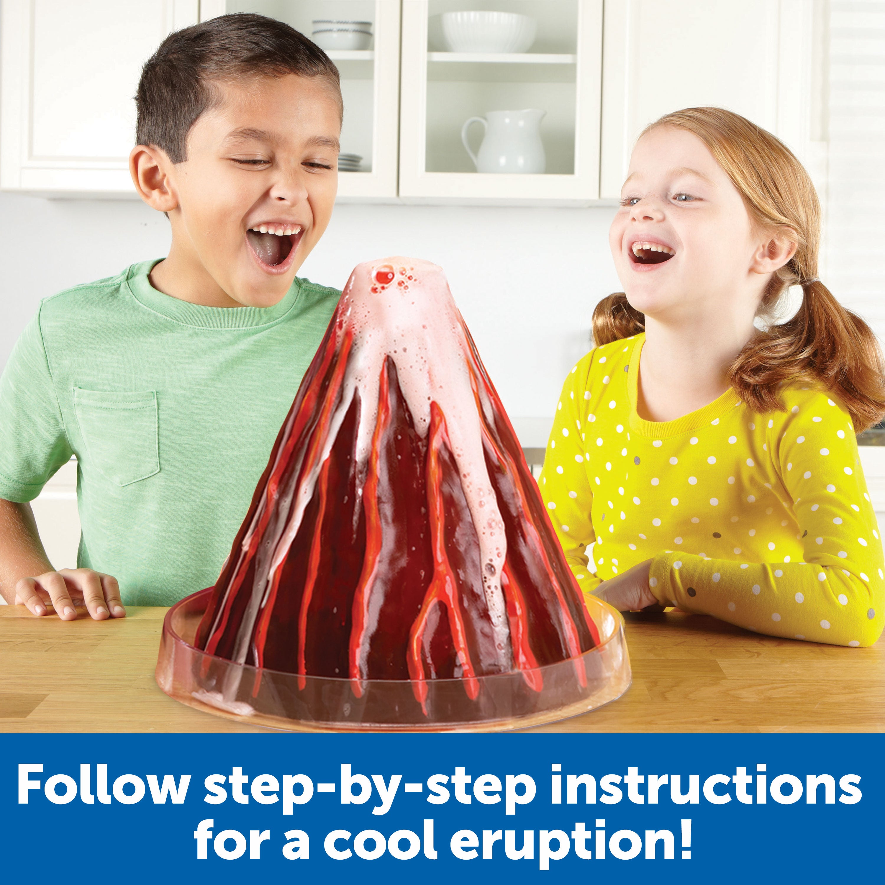 Learning Resources Erupting Cross-Section Volcano Model, Interactive Science Experiment Kit with Detailed Diagram & Lava Recipe, Easy to Clean, Includes Teacher's Guide, For Kids Ages 6+