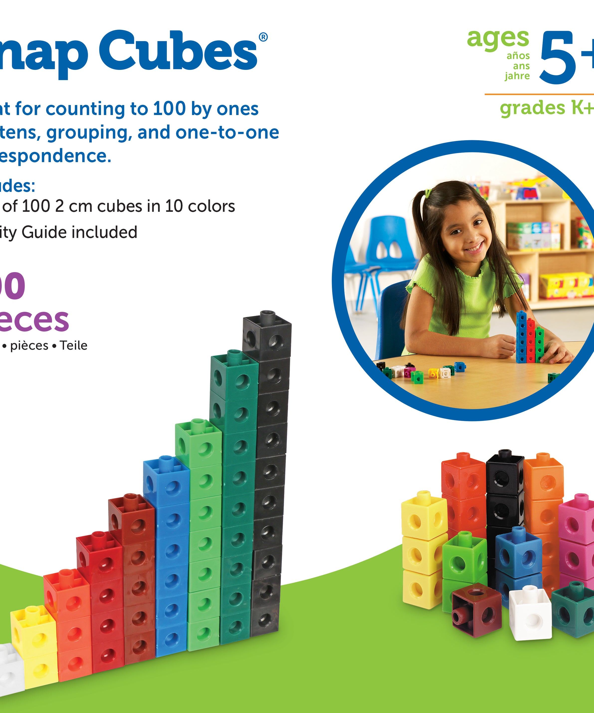 Learning Resources Snap Cubes, Set of 100, Ages 5+, Hands-On Math Learning & Counting