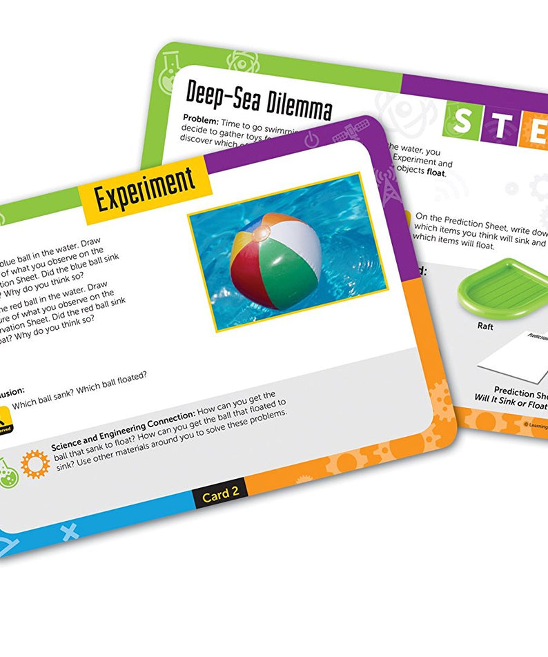 Learning Resources STEM, Sink or Float Activity Set, Hands-On Science Experiment Kit for Kids, Early Physics & Buoyancy Learning, Includes 10 Activity Cards & Multilingual Guide, Ages 5+
