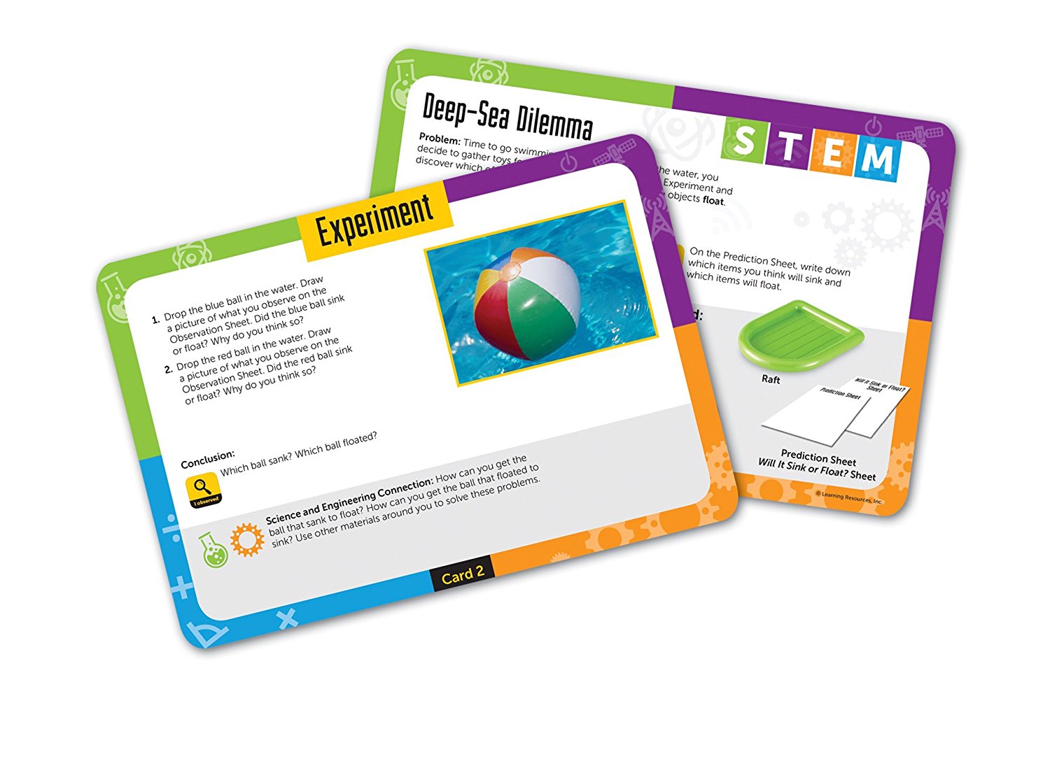 Learning Resources STEM, Sink or Float Activity Set, Hands-On Science Experiment Kit for Kids, Early Physics & Buoyancy Learning, Includes 10 Activity Cards & Multilingual Guide, Ages 5+
