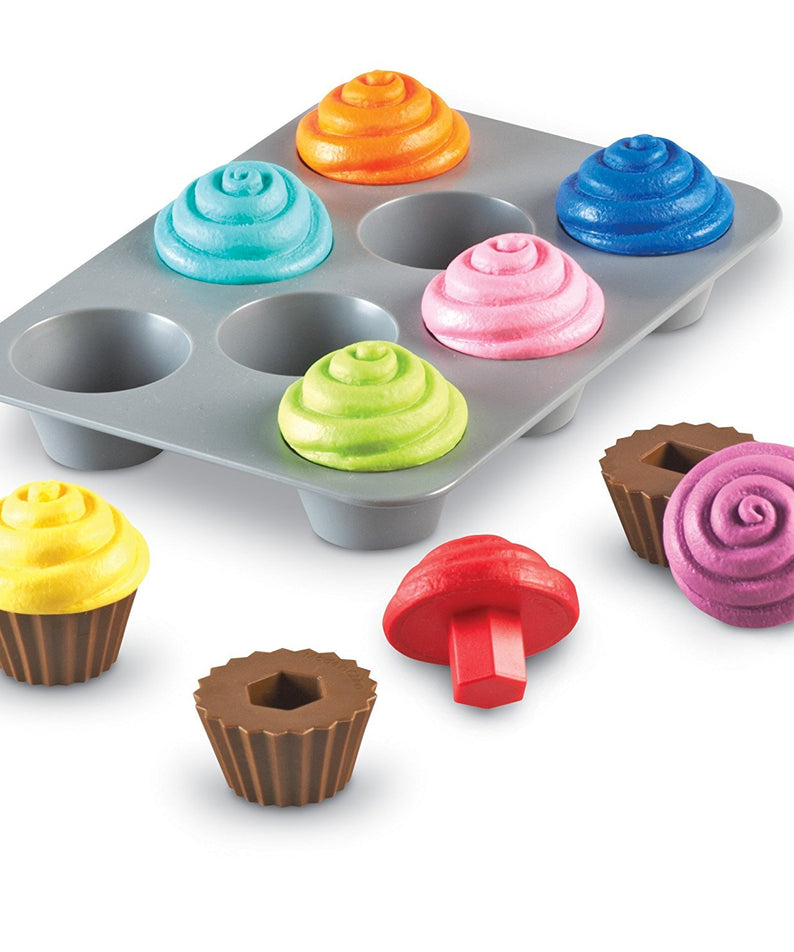 Learning Resources Smart Snacks Shape Sorting Cupcakes, Educational Toy for Toddlers, Teaches Shapes, Colours and Fine Motor Skills, Ages 18 Months and Up