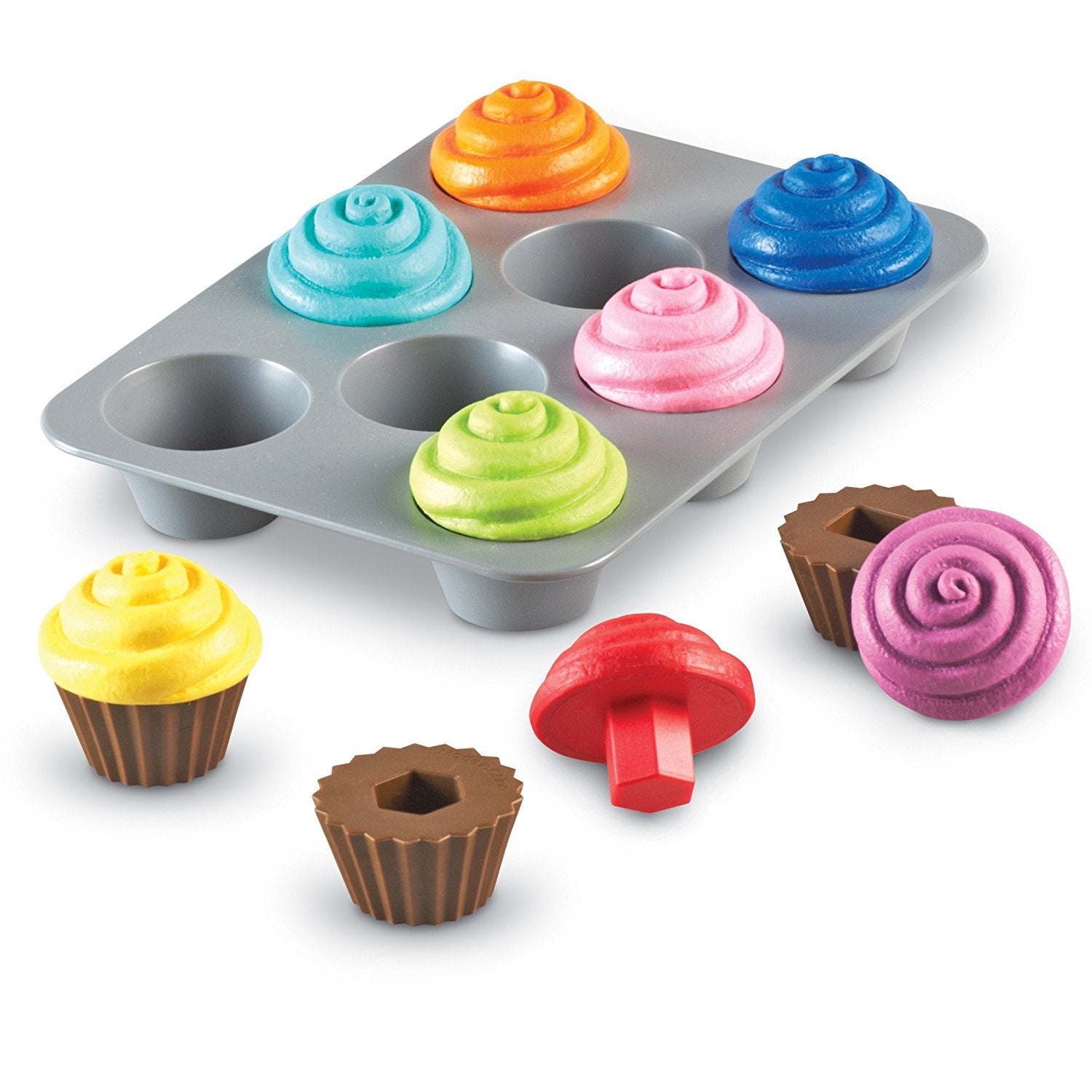 Learning Resources Smart Snacks Shape Sorting Cupcakes, Educational Toy for Toddlers, Teaches Shapes, Colours and Fine Motor Skills, Ages 18 Months and Up