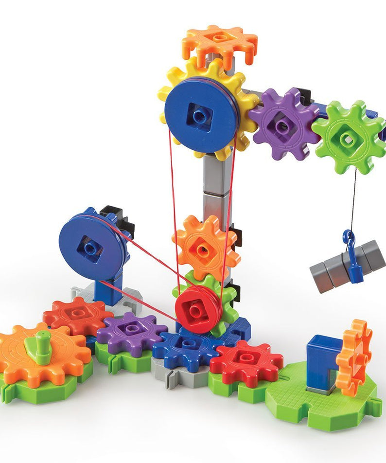 Learning Resources Gears! Gears! Gears! Machines in Motion, STEM Engineering Building Set with Gears, Pulleys, and Chains, Ages 5+