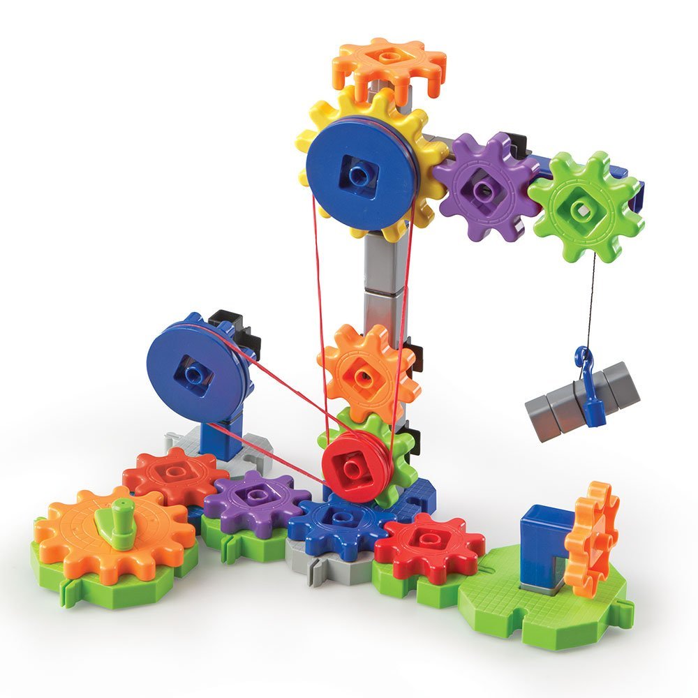 Learning Resources Gears! Gears! Gears! Machines in Motion, STEM Engineering Building Set with Gears, Pulleys, and Chains, Ages 5+