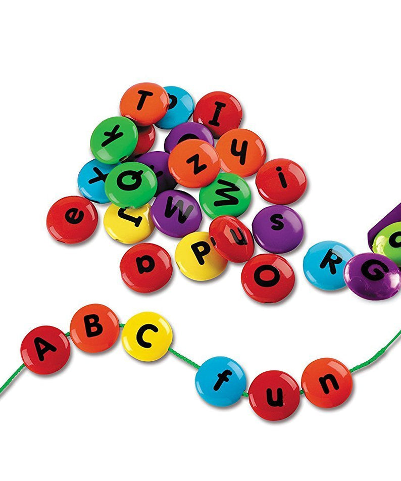 Learning Resources Smart Snacks ABC Lacing Sweets, Alphabet Beads for Fine Motor Skills and Early Literacy, Preschool Learning Toy with Storage Tub, Ages 3+