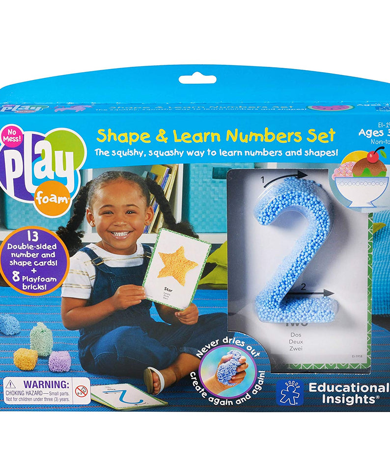 Learning Resources Playfoam Shape & Learn Numbers Set, Hands-On Number & Shape Formation, Sensory Play & Fine Motor Skills, Mess-Free & Never Dries Out, Learning Resources