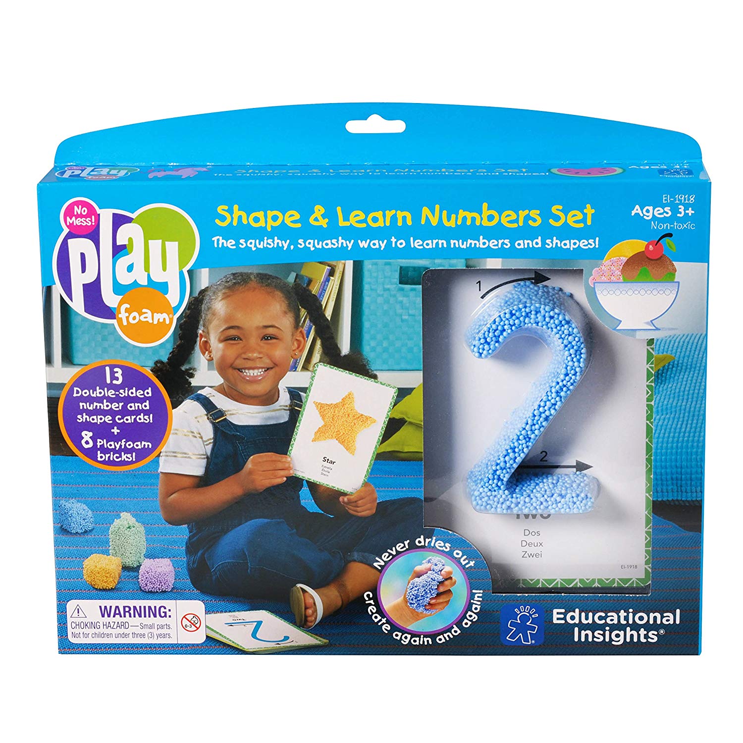Learning Resources Playfoam Shape & Learn Numbers Set, Hands-On Number & Shape Formation, Sensory Play & Fine Motor Skills, Mess-Free & Never Dries Out, Learning Resources