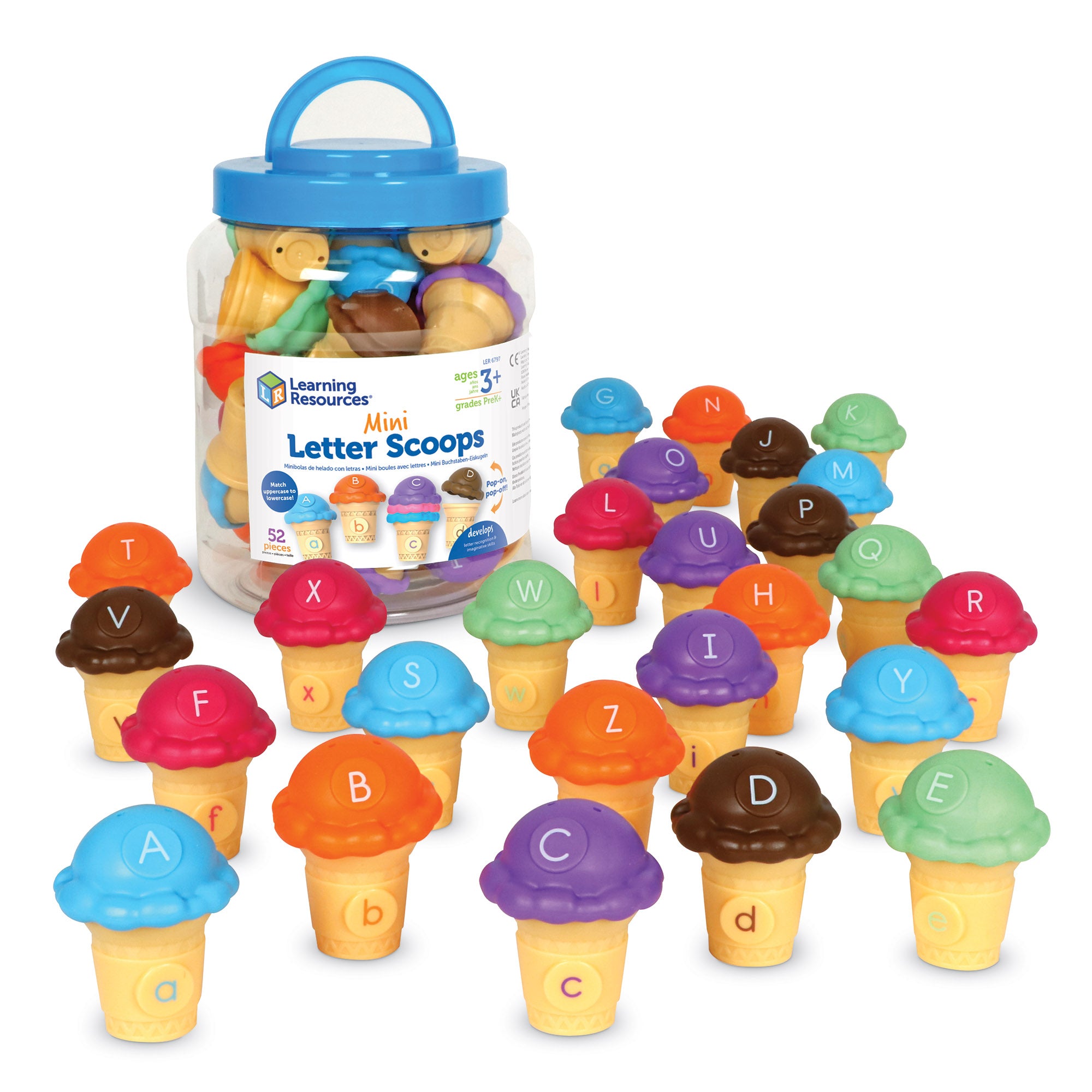 Learning Resources Educational Ice Cream Alphabet Toy Set for Preschool Kids, 26 Matching Pieces for ABC Learning and Imaginative Play