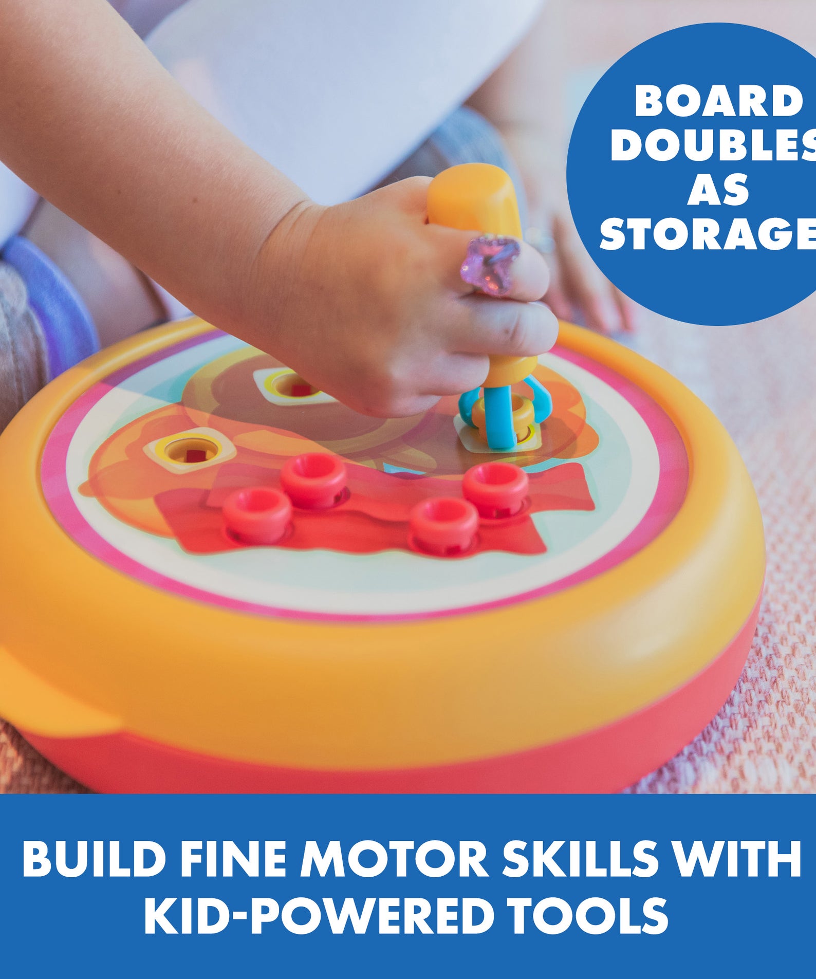 Learning Resources Design and Drill Creative Café, Fine Motor STEM Toy with Rivet Popper and Activity Cards, Portable Playset for Ages 3 Plus