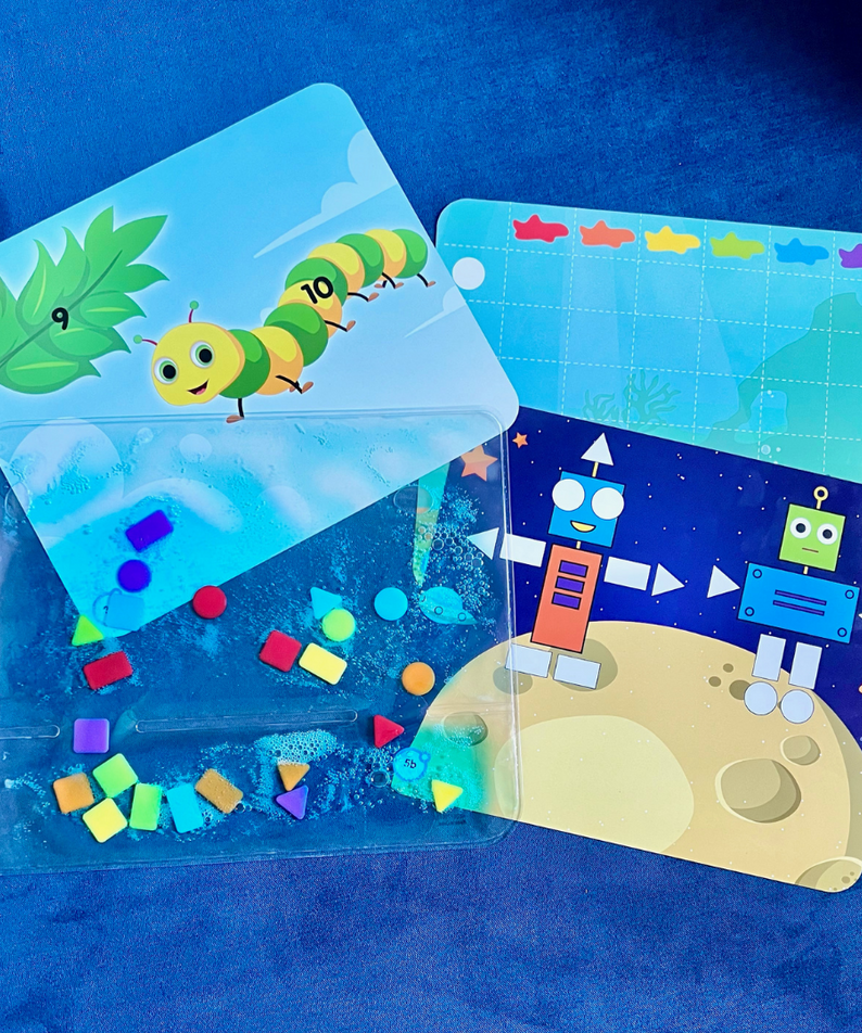Learning Resources Colours & Shapes Sensory Pad, Reusable Tactile Learning Toy with 16 Activities, Ages 3+