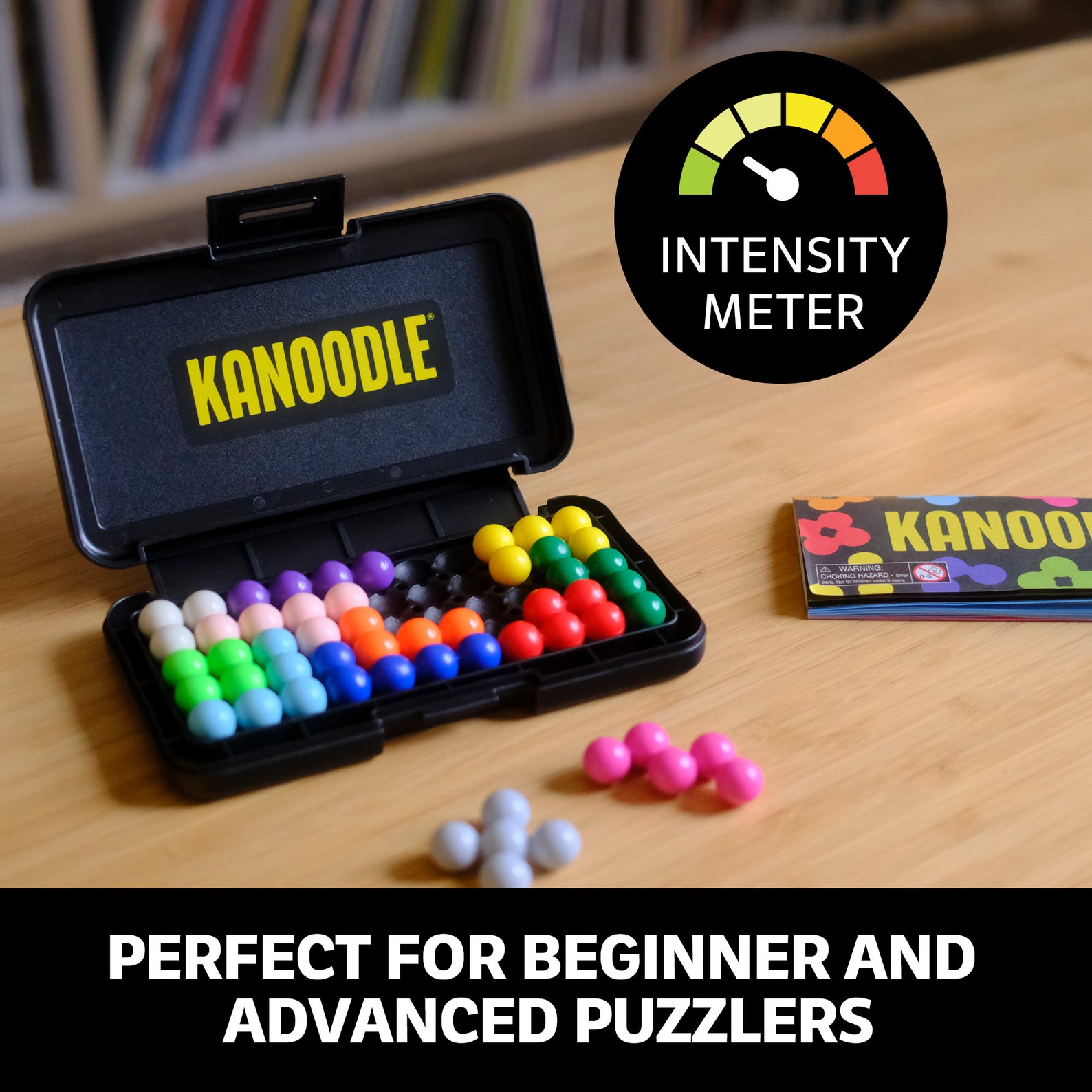 Learning Resources Kanoodle Brain Teaser Puzzle Game, 200 Logic Challenges for Kids and Adults, 2D and 3D Solo Game with Puzzle Pieces, Booklet, and Case, STEM Toy for Ages 7+