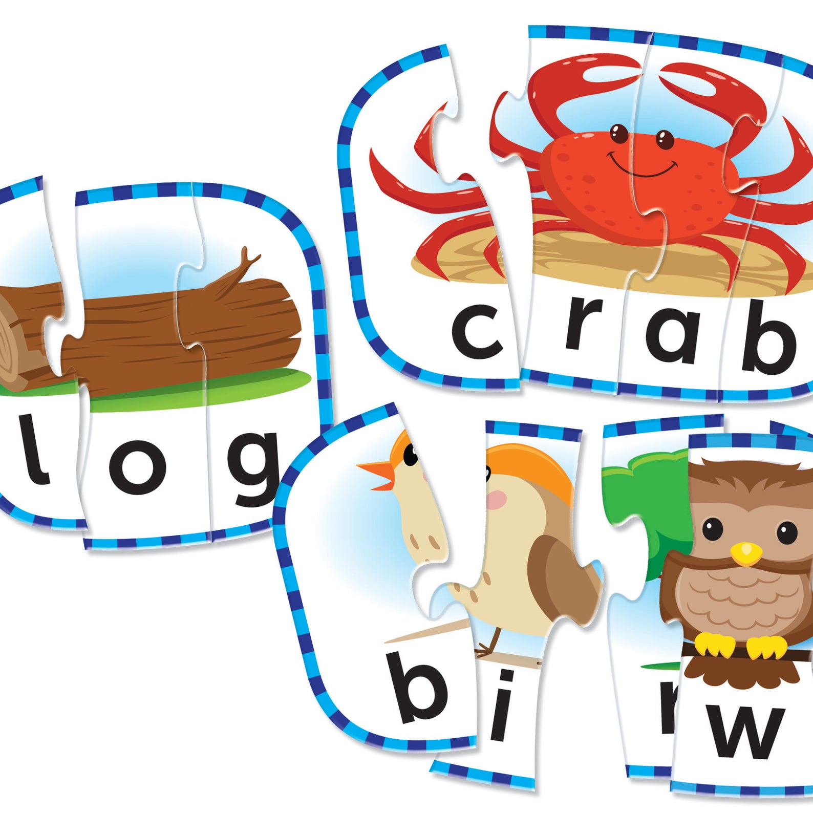 Learning Resources Spelling Puzzle Cards, 20 Self-Correcting Word Puzzles for Preschool and Early Literacy Skills, Ages 4+