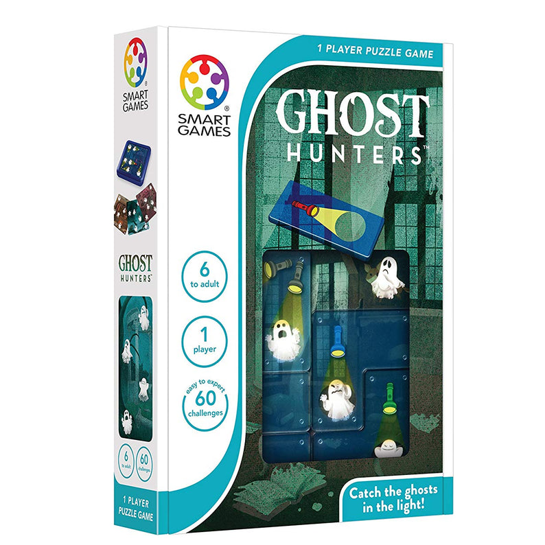 SmartGames Ghost Hunters, Fun IQ Brain Teaser Puzzle, Cognitive Development STEM Toy with 60+ Challenges, Travel Friendly Tabletop Educational Matching Puzzle Game, Suitable for Children Above 6+