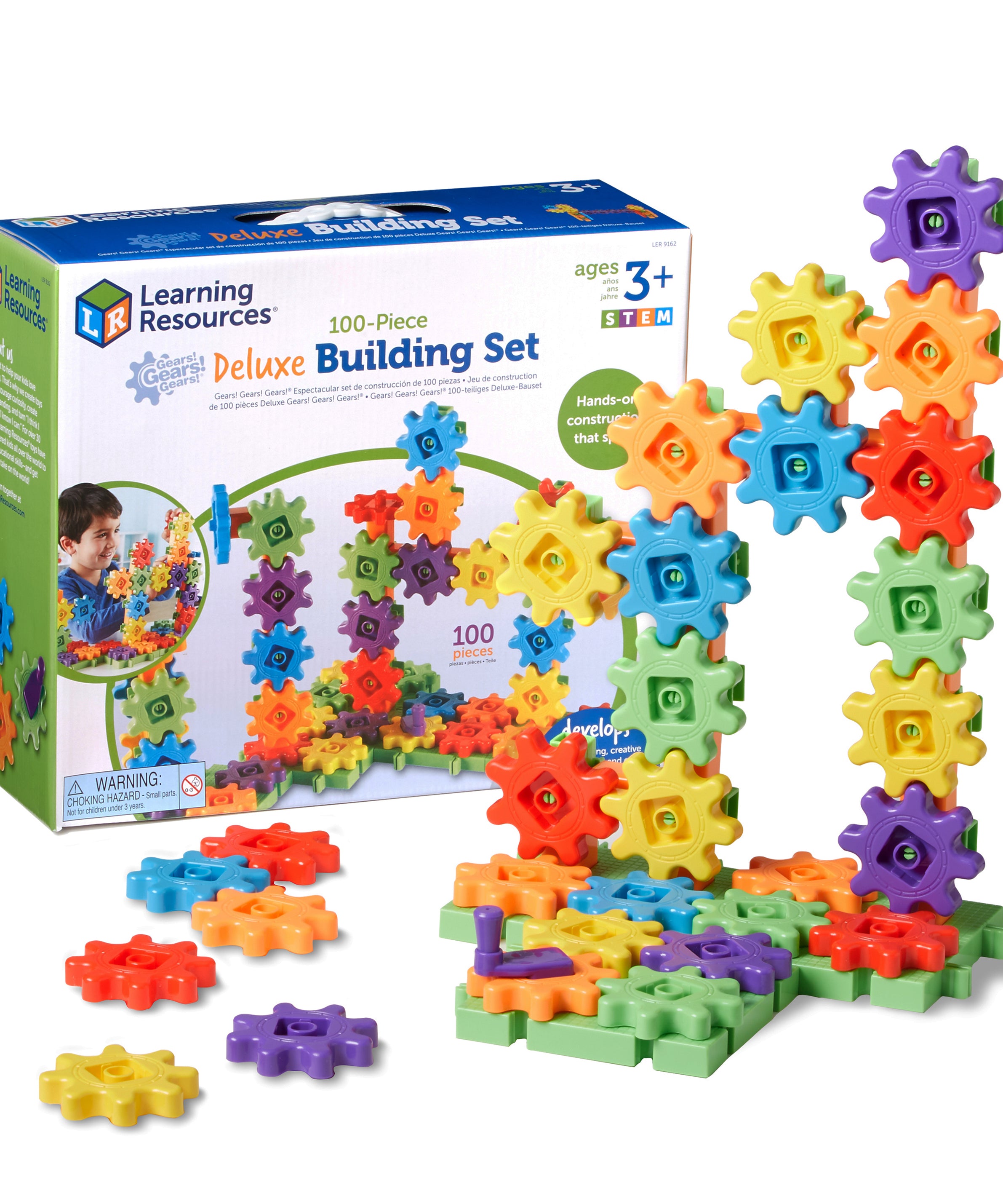 Learning Resources Gears! Gears! Gears! Deluxe Building Set (Set of 100), Hands-On Fun for Young Engineers