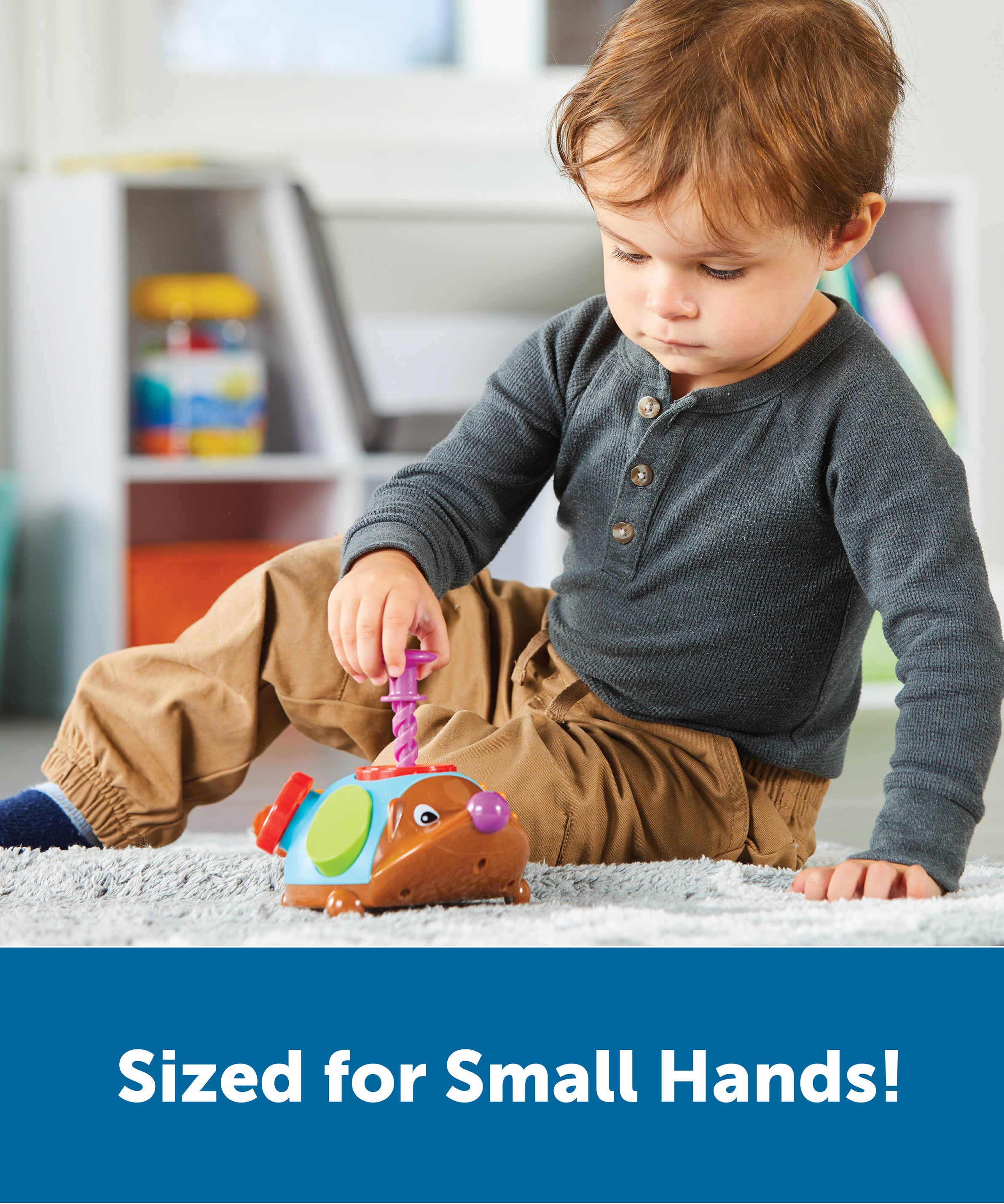 Learning Resources Spike the Fine Motor Hedgehog Fidget Friend, Toddler Fidget Toy with 6 Fine Motor Activities, Ages 18 Months+