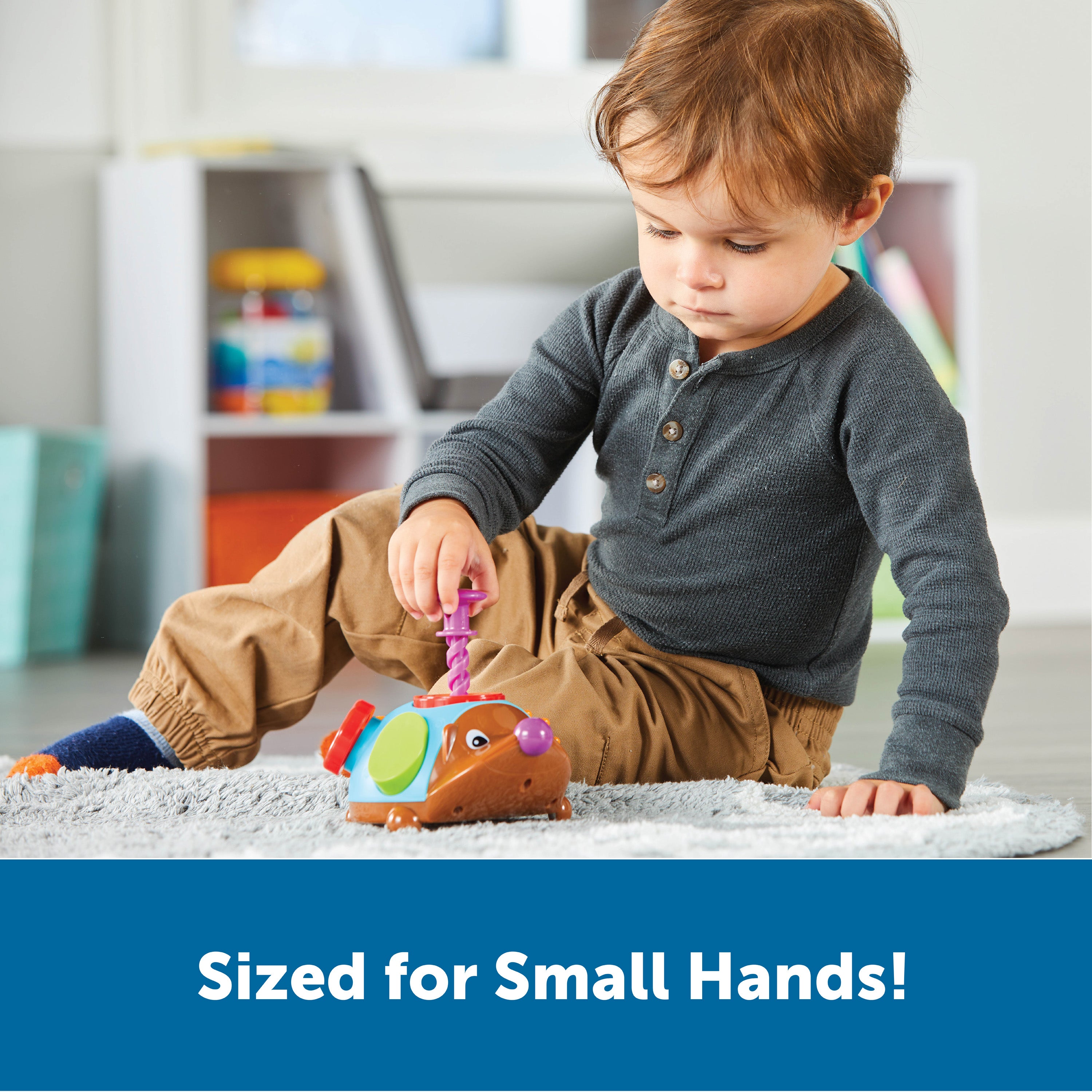 Learning Resources Spike the Fine Motor Hedgehog Fidget Friend, Toddler Fidget Toy with 6 Fine Motor Activities, Ages 18 Months+