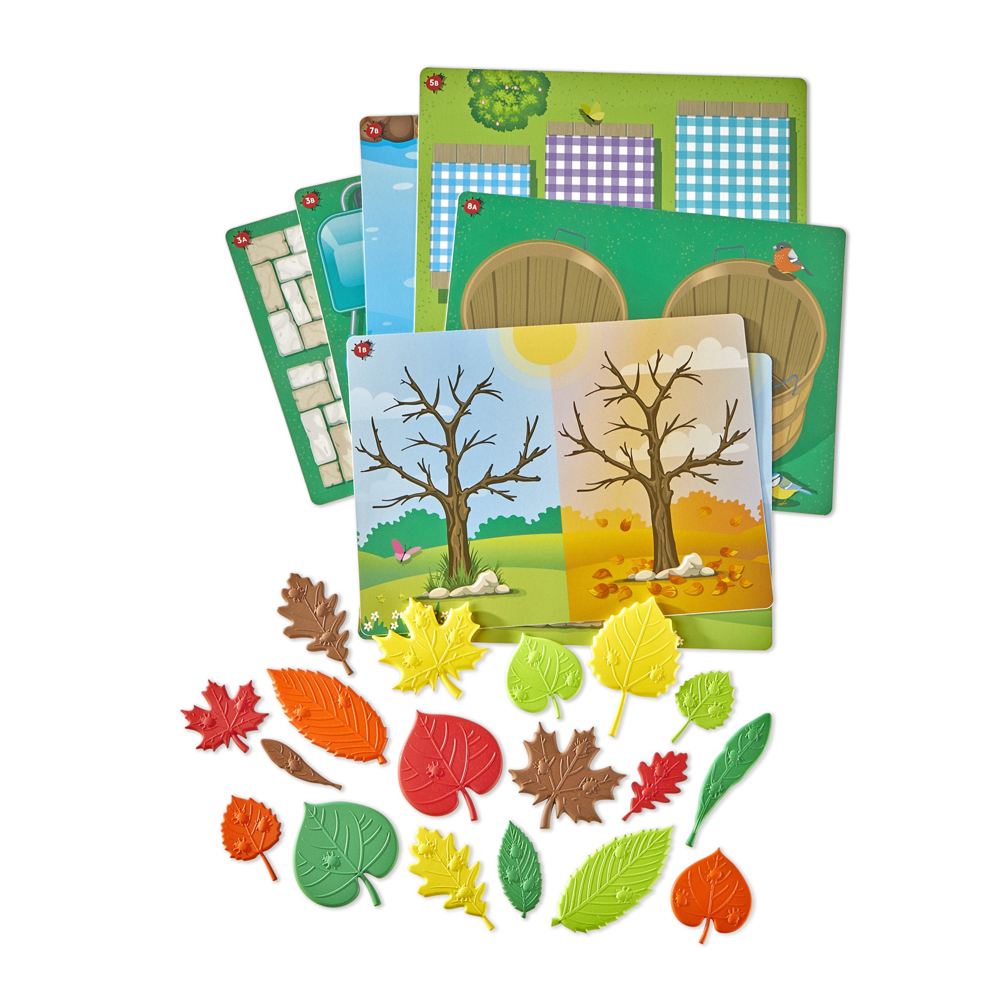 Learning Resources Sensory Leaves Math Activity Set, 36 Leaf-Shaped Counters and 10 Activity Cards, Early Math and Pattern Play, Made from 100 Percent Recycled Plastic, Ages 3+