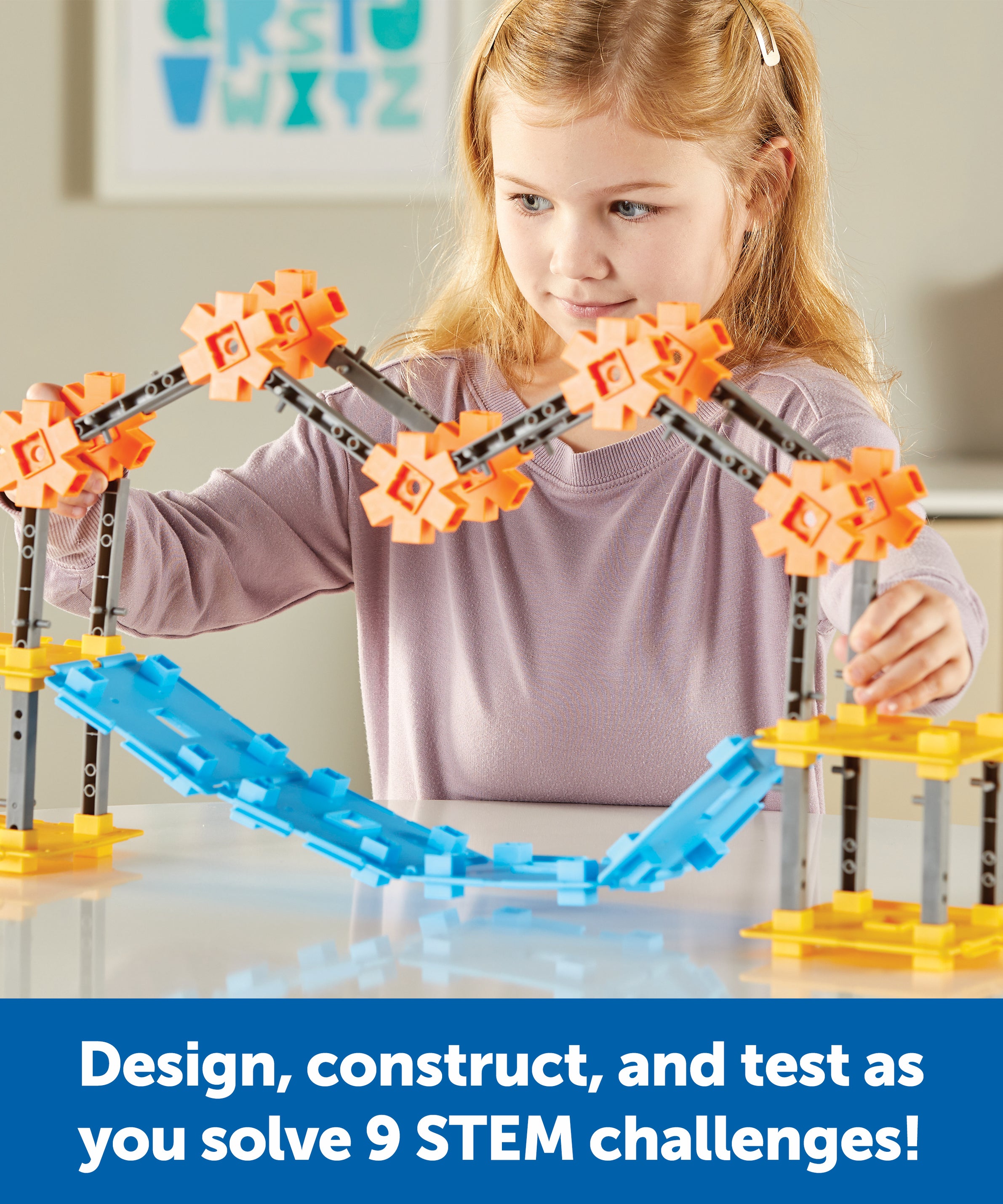 Learning Resources STEM Explorers Bridge Builders, STEM Toys for Kids Ages 5+, Build Bridges and Towers, 9 Engineering Challenges, Critical Thinking Skills, 62 Pieces, Activity Cards