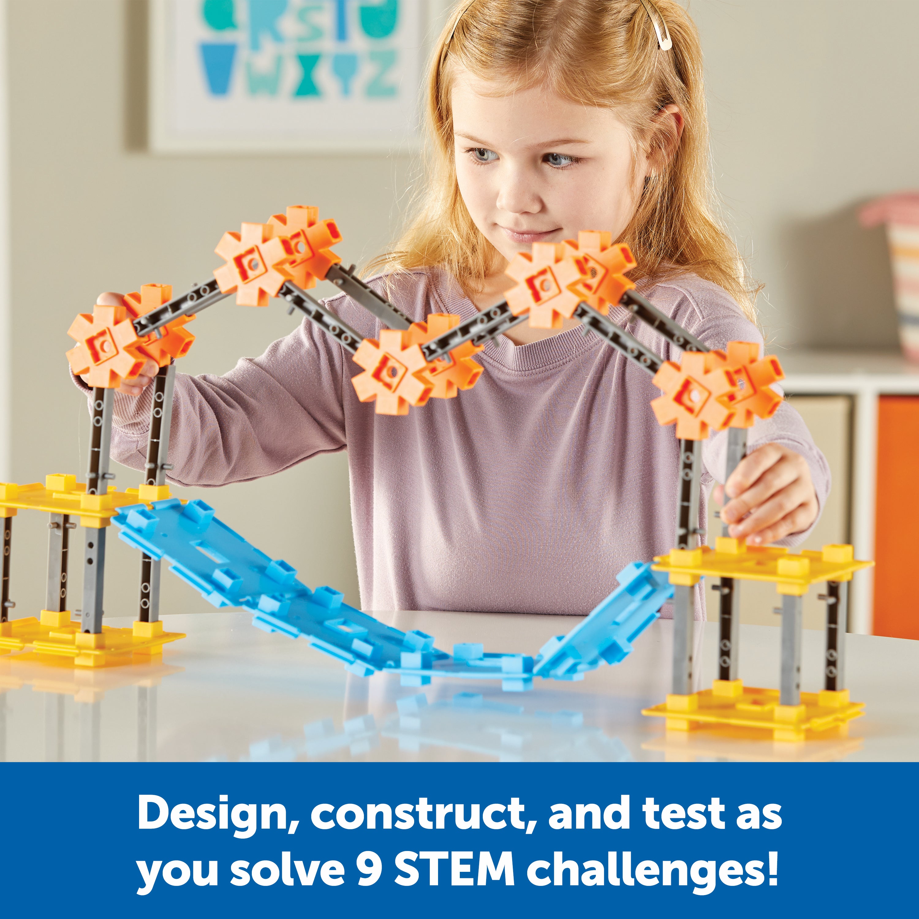 Learning Resources STEM Explorers Bridge Builders, STEM Toys for Kids Ages 5+, Build Bridges and Towers, 9 Engineering Challenges, Critical Thinking Skills, 62 Pieces, Activity Cards