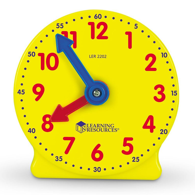 Learning Resources Big Time Geared Mini Clocks, Set of 6, Ages 5+, Hands-On Time-Telling Practice - Quick Learning
