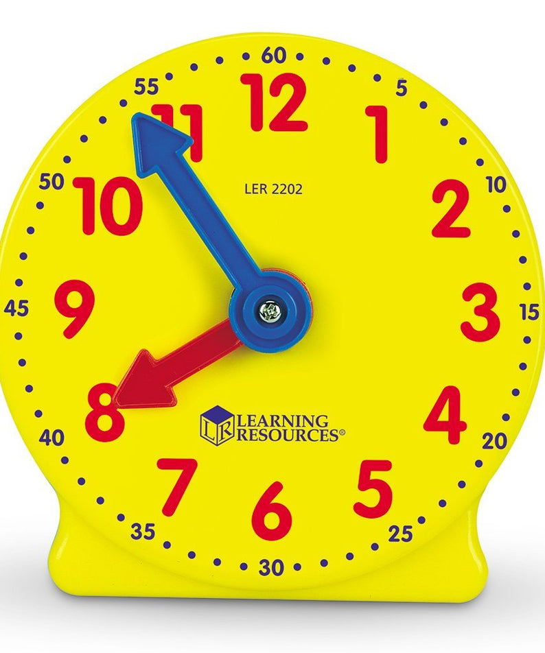Learning Resources Big Time Geared Mini Clocks, Set of 6, Ages 5+, Hands-On Time-Telling Practice