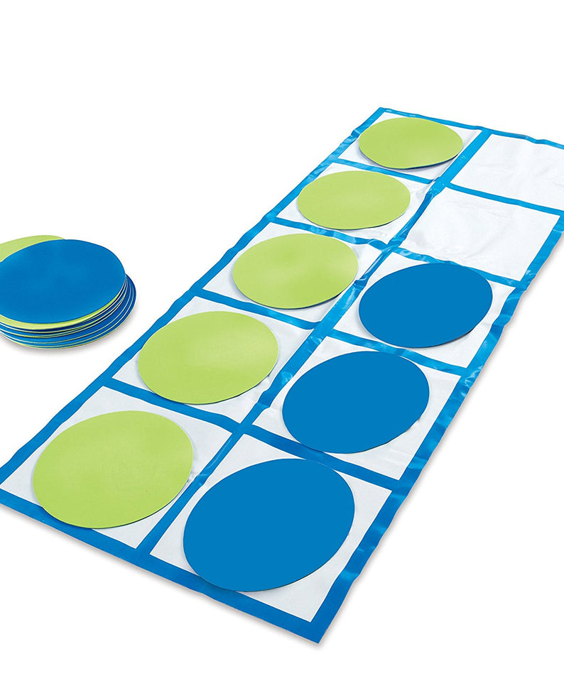 Learning Resources Ten-Frame Floor Mat Activity Set, Giant Ten Frame Mats for Early Maths, Includes 2 Floor Mats, 20 Coloured Disks & Activity Guide, 22 Piece Set, Ages 5+