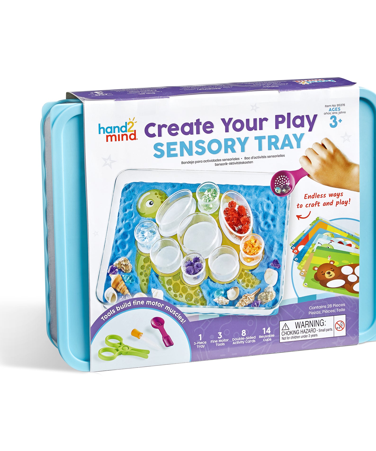 Learning Resources Create Your Play Sensory Tray, Open-Ended Sensory Play & Fine Motor Skill Development, Includes 3-Piece Tray, 14 Cups, 3 Tools & 8 Activity Cards, Easy to Clean, Ages 3+