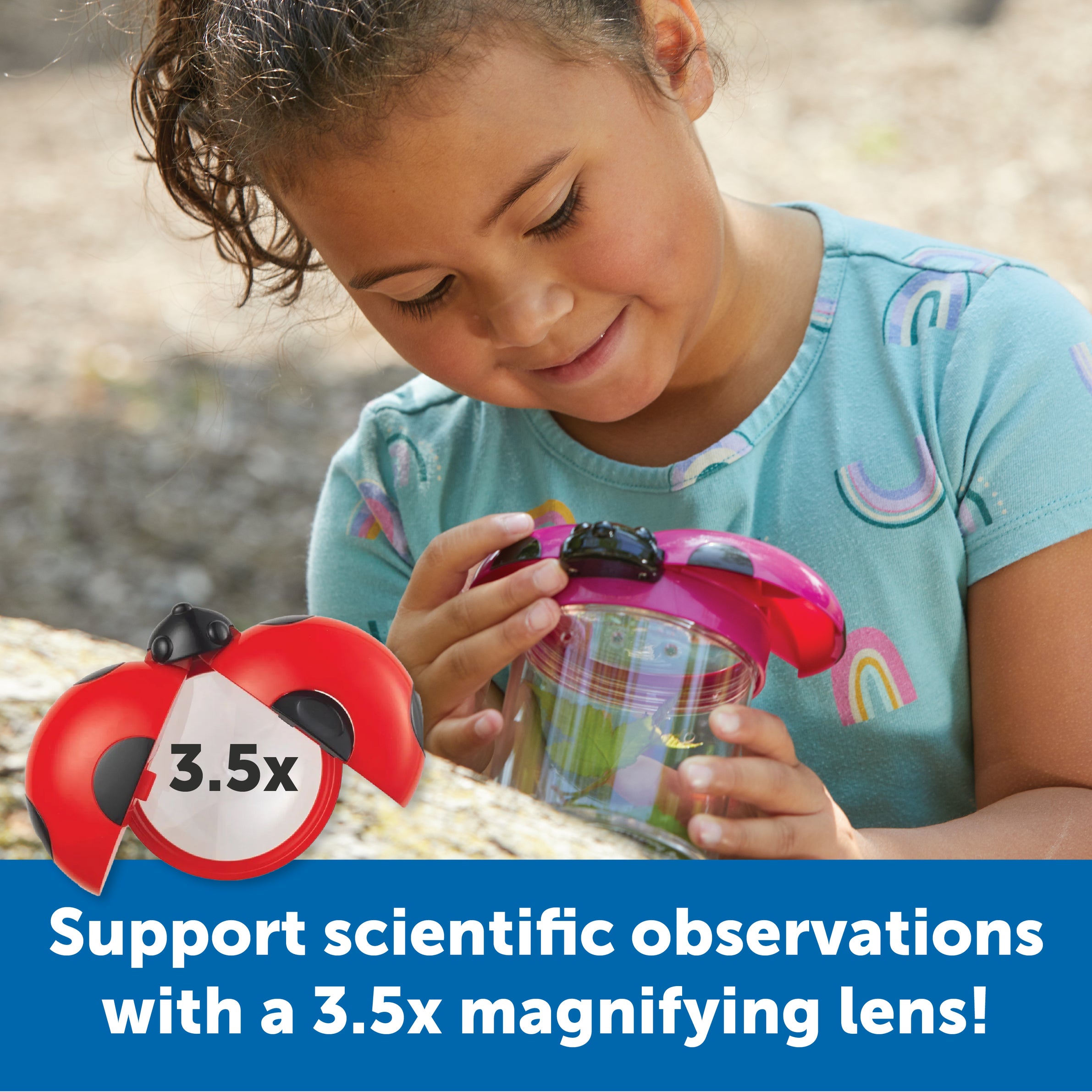 Learning Resources Jumbo Bug Jars (Box of 6), Magnifying Observation Jars with Air Vents for Hands-On Science Exploration, Ages 3+
