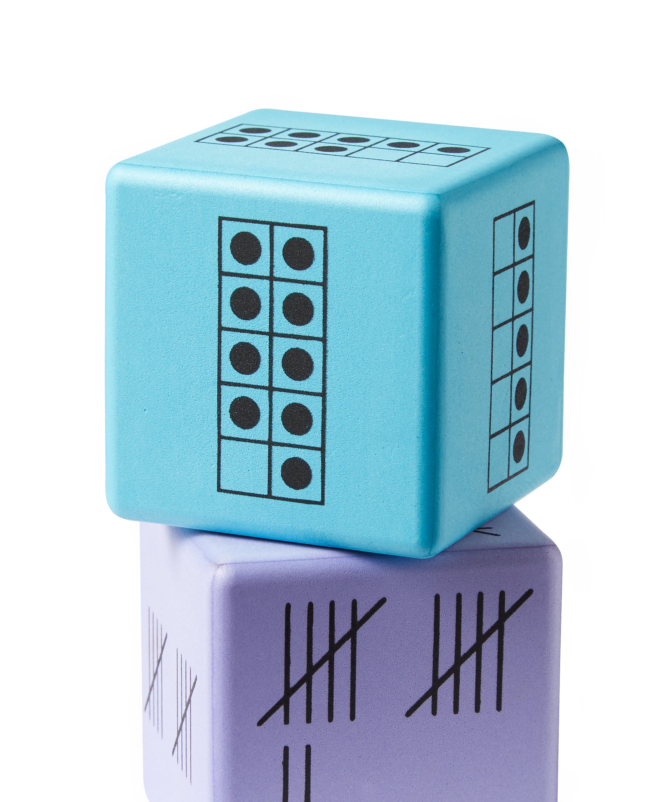 Learning Resources Multiple Representation Dice, Set of 16 Foam Dice with Ten Frames, Base Ten, Tally Numbers, and Numerals for Building Number Sense, Ages 5+