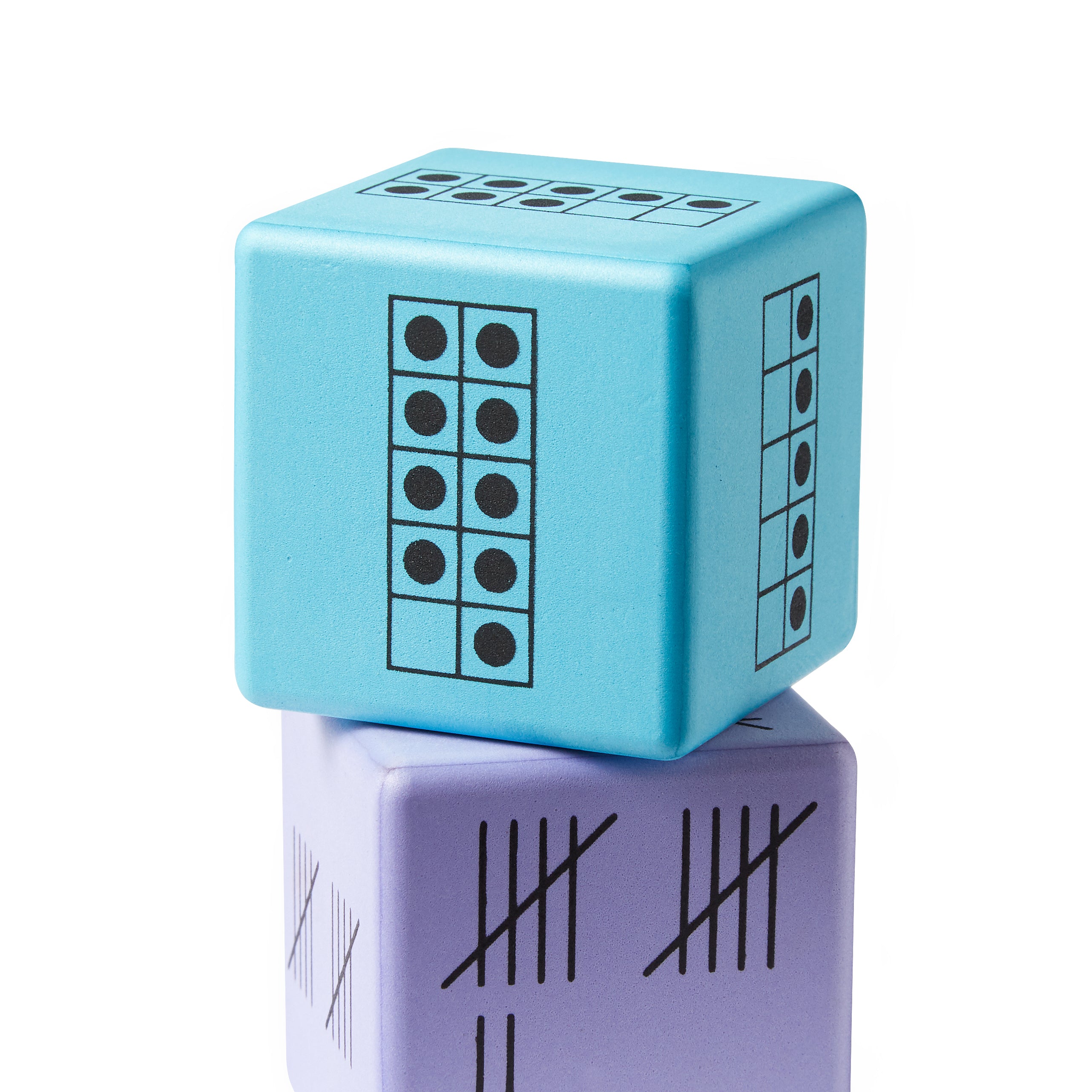 Learning Resources Multiple Representation Dice, Set of 16 Foam Dice with Ten Frames, Base Ten, Tally Numbers, and Numerals for Building Number Sense, Ages 5+
