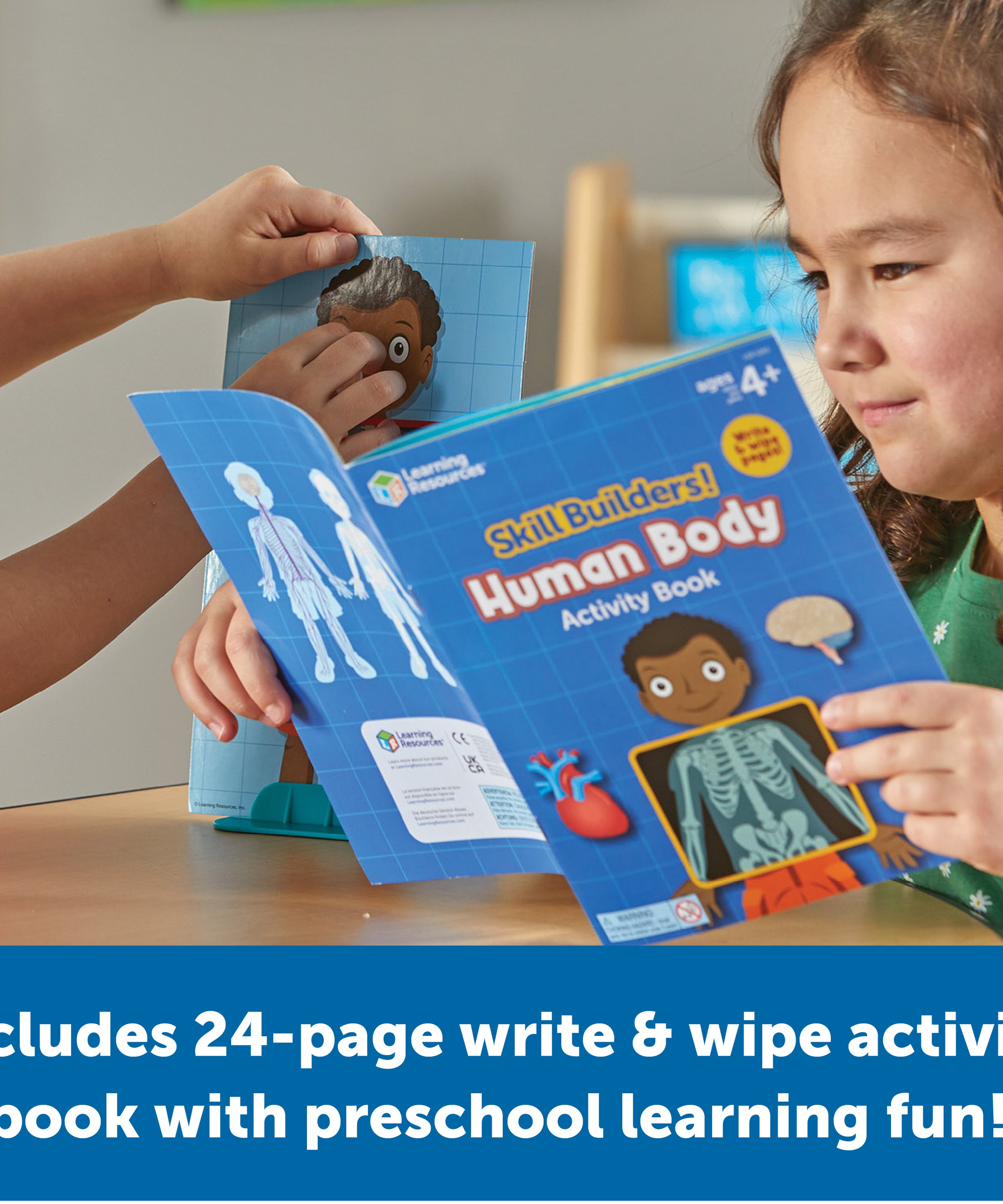 Learning Resources Skill Builders! Human Body, Preschool Science Kit with Activity Book, X-Ray Cards, and 3D Organs, STEM Learning for Ages 4+
