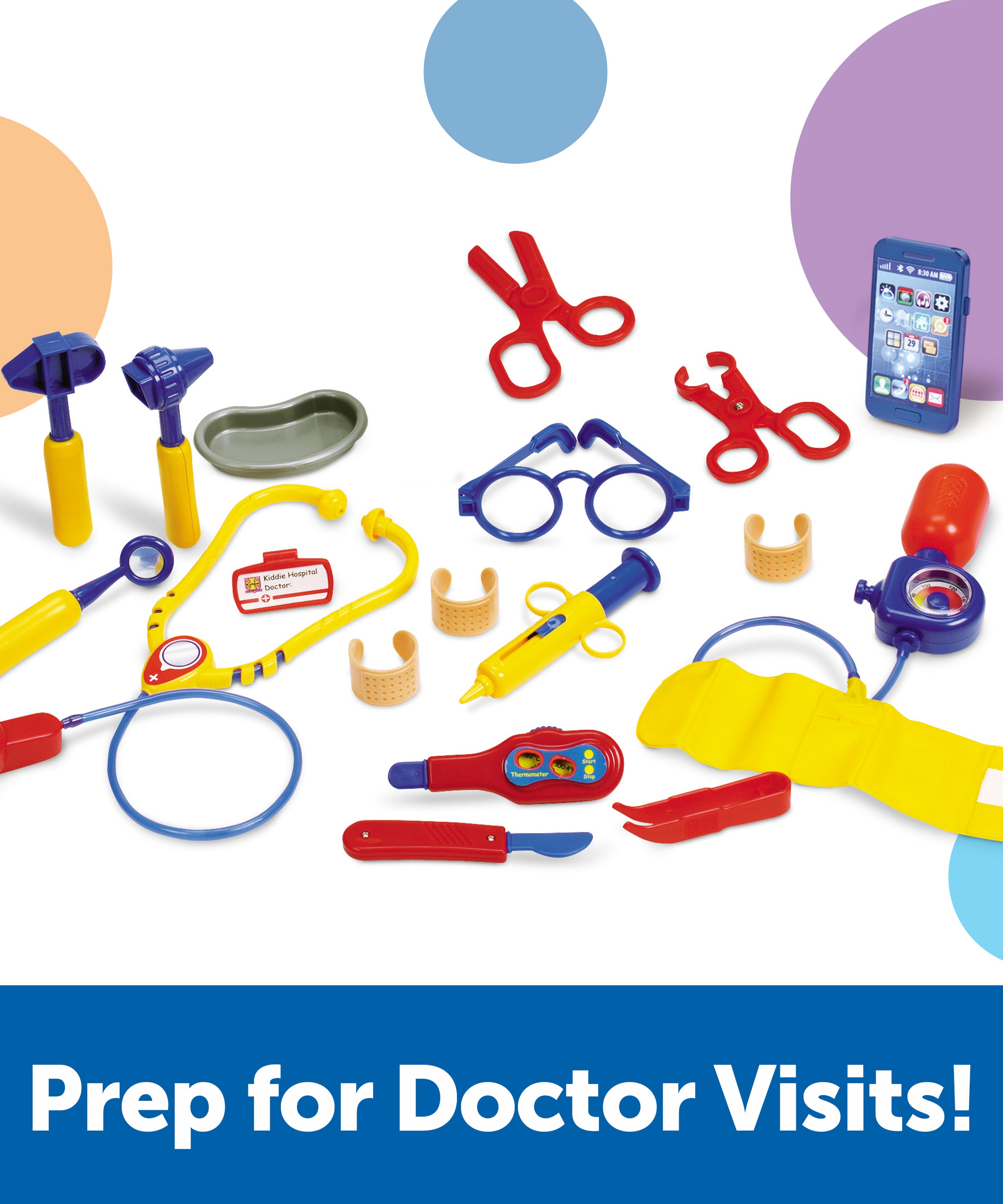 Learning Resources Pretend & Play Doctor Set, 19-Piece Kids Medical Kit with Stethoscope & Pager Sounds, Role Play Toy for Imaginative Play & Language Development, Ages 3+