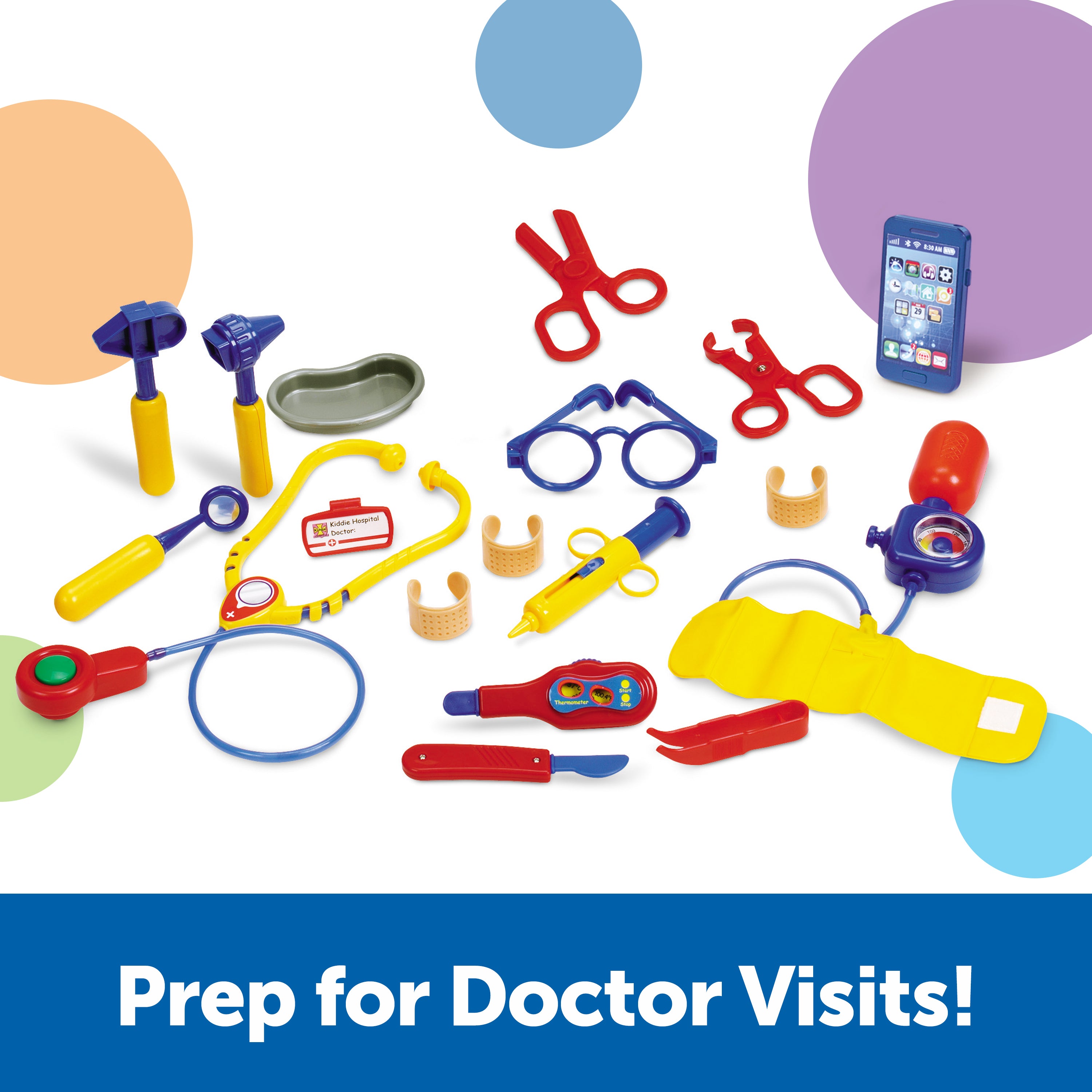 Learning Resources Pretend & Play Doctor Set, 19-Piece Kids Medical Kit with Stethoscope & Pager Sounds, Role Play Toy for Imaginative Play & Language Development, Ages 3+