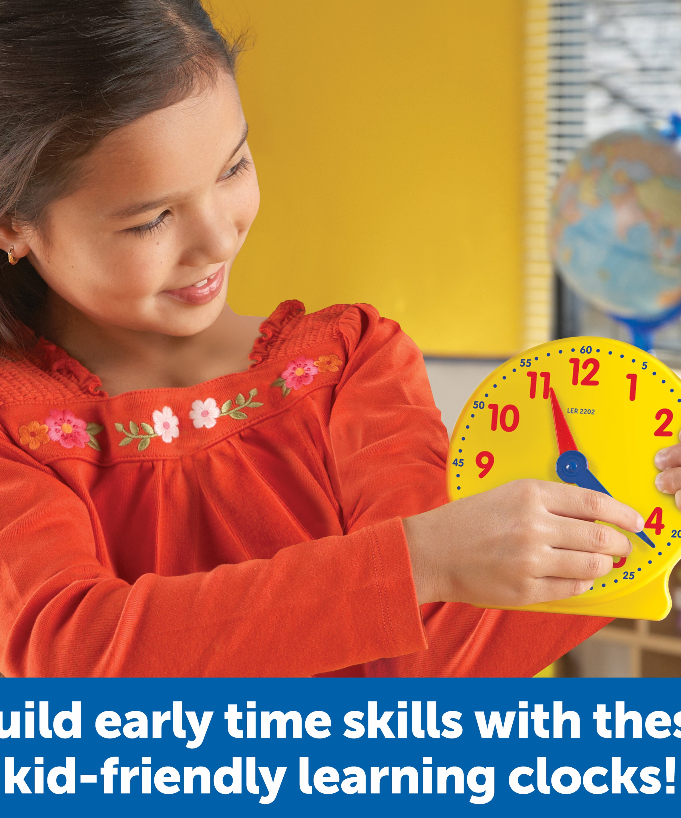 Learning Resources Big Time Classroom Clock Kit, 24 Mini Geared Clocks & Demonstration Clock for Time-Telling Practice