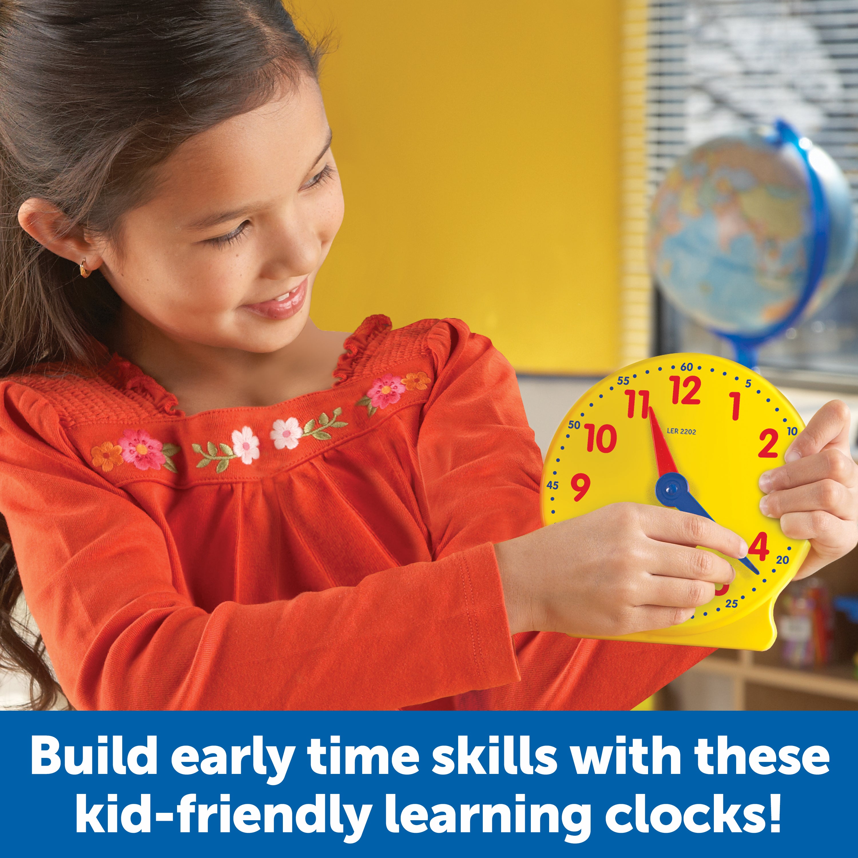 Learning Resources Big Time Classroom Clock Kit, 24 Mini Geared Clocks & Demonstration Clock for Time-Telling Practice