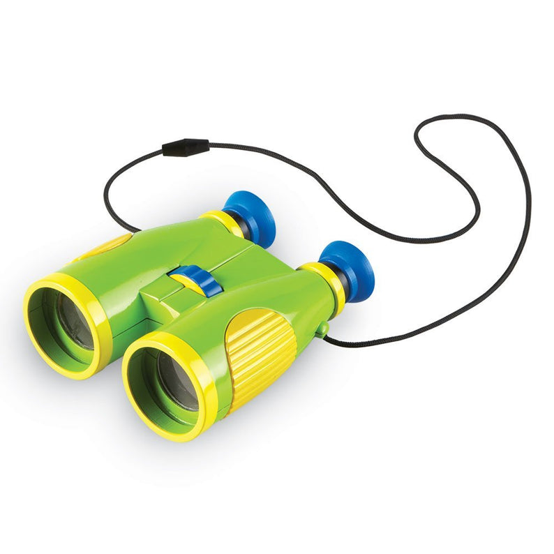 Learning Resources Primary Science Big View Binoculars, 6x Magnification, Easy-Turn Focusing Wheel, Durable Plastic Design with Breakaway Lanyard, Perfect for Outdoor Exploration, Ages 3+