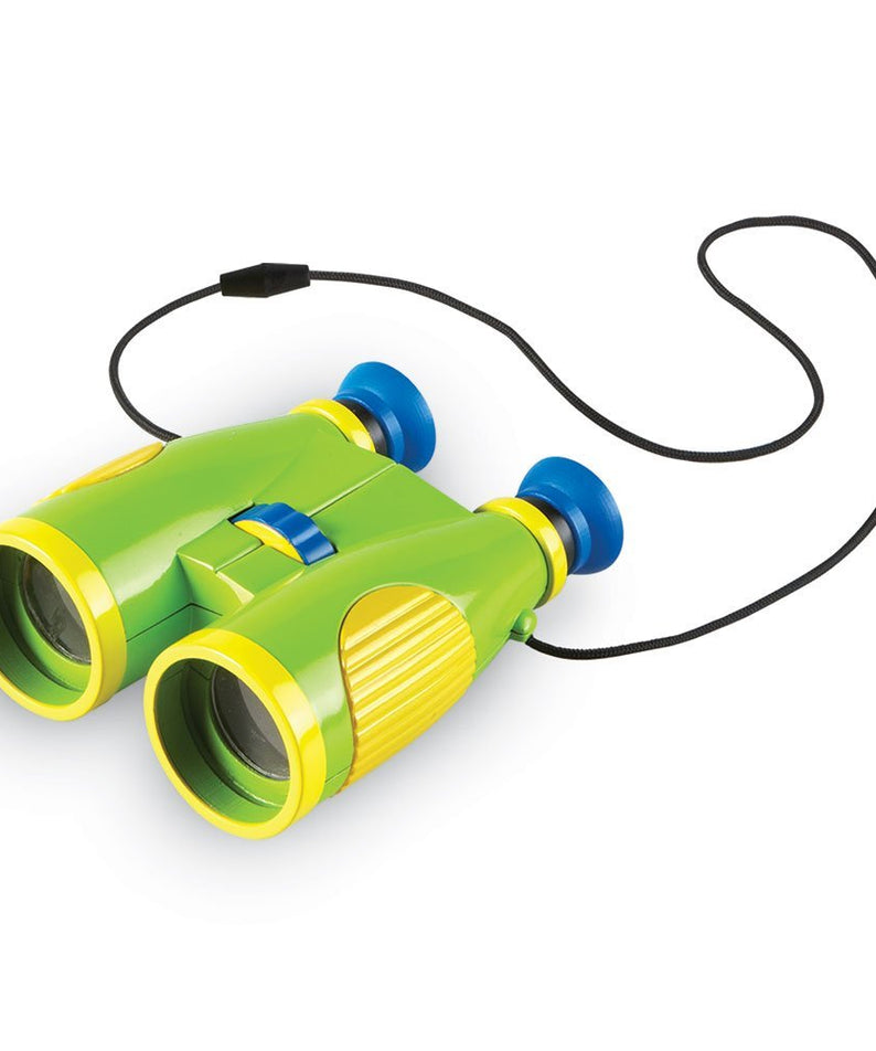 Learning Resources Primary Science Big View Binoculars, 6x Magnification, Easy-Turn Focusing Wheel, Durable Plastic Design with Breakaway Lanyard, Perfect for Outdoor Exploration, Ages 3+